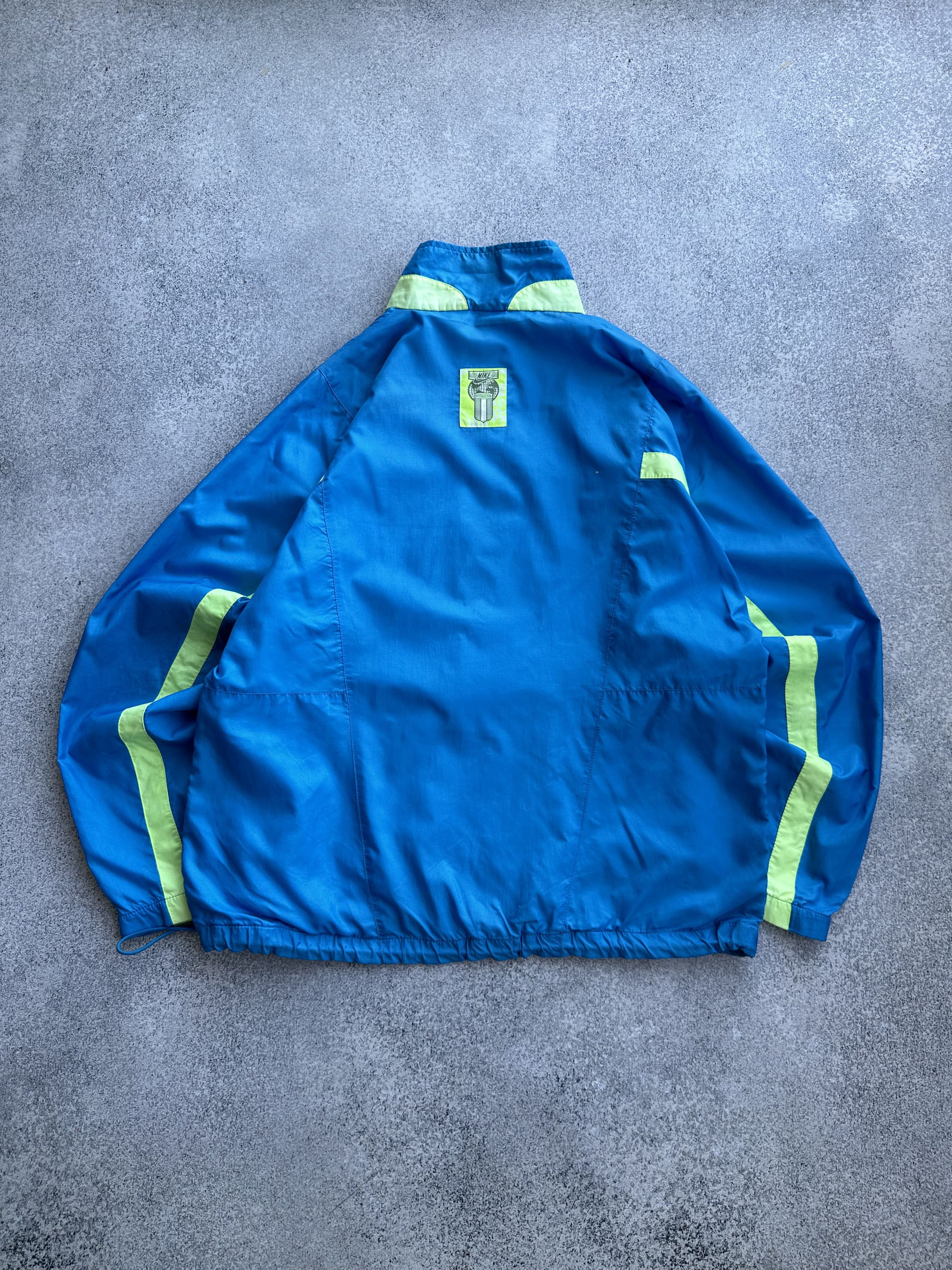 Nike × Vintage Nike International Vintage Nylon Blue Track Jacket Rare 90s Size US M / EU 48-50 / 2 - 10 Thumbnail