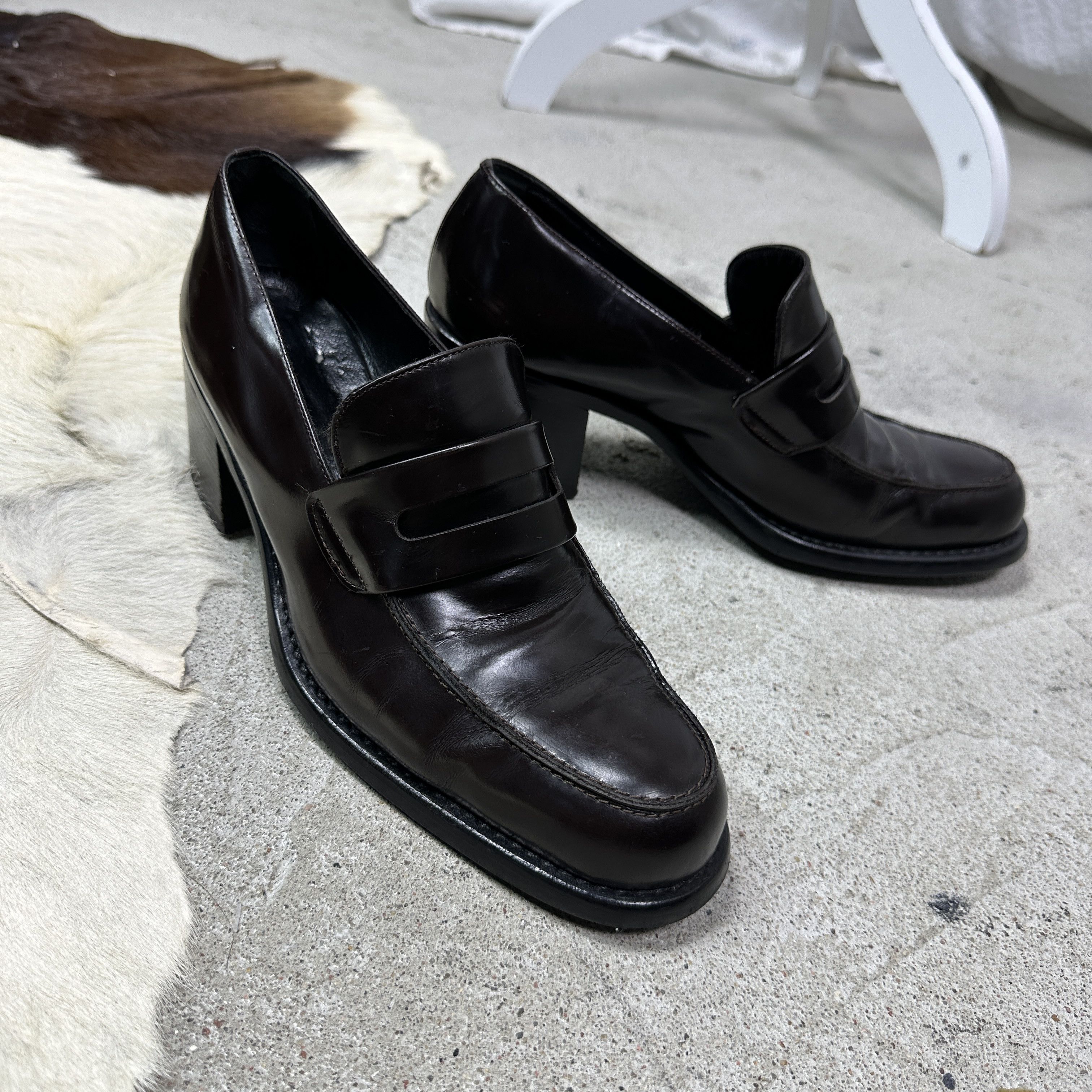 Vintage Vintage Avant Garde Leather Moccasins Heels Y2K Size US 10 / IT 40 - 9 Thumbnail