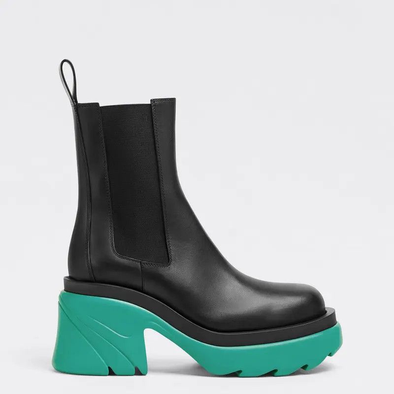 Bottega Veneta o1n1vont1225 Flash Boots in Black/Blue Size US 10.5 / IT 40.5 - 1 Thumbnail
