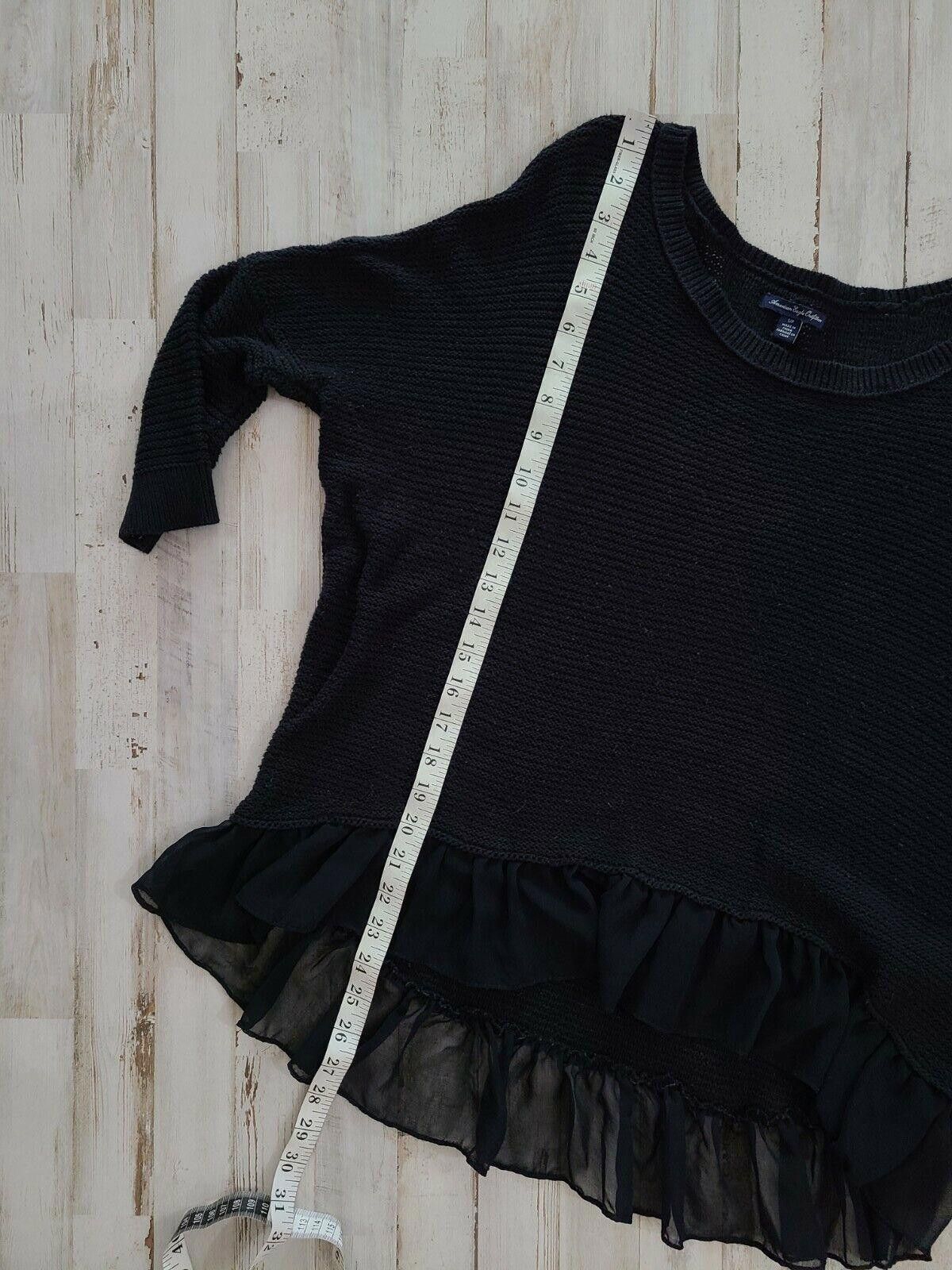 Designer American eagle Sweater Small Black Oversized Sheer Trim Size S / US 4 / IT 40 - 7 Thumbnail