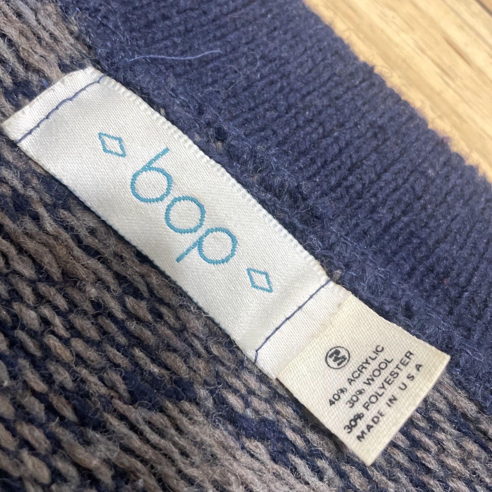 Vintage VINTAGE BOP Mens Sweater Geometric Wool Rugby Retro Pullover, M, Gray/Blue, Geometric, Wool, Vintage, Grunge, Classic Fit, Winter, Wool, Knit's? Size US M / EU 48-50 / 2 - 5 Thumbnail