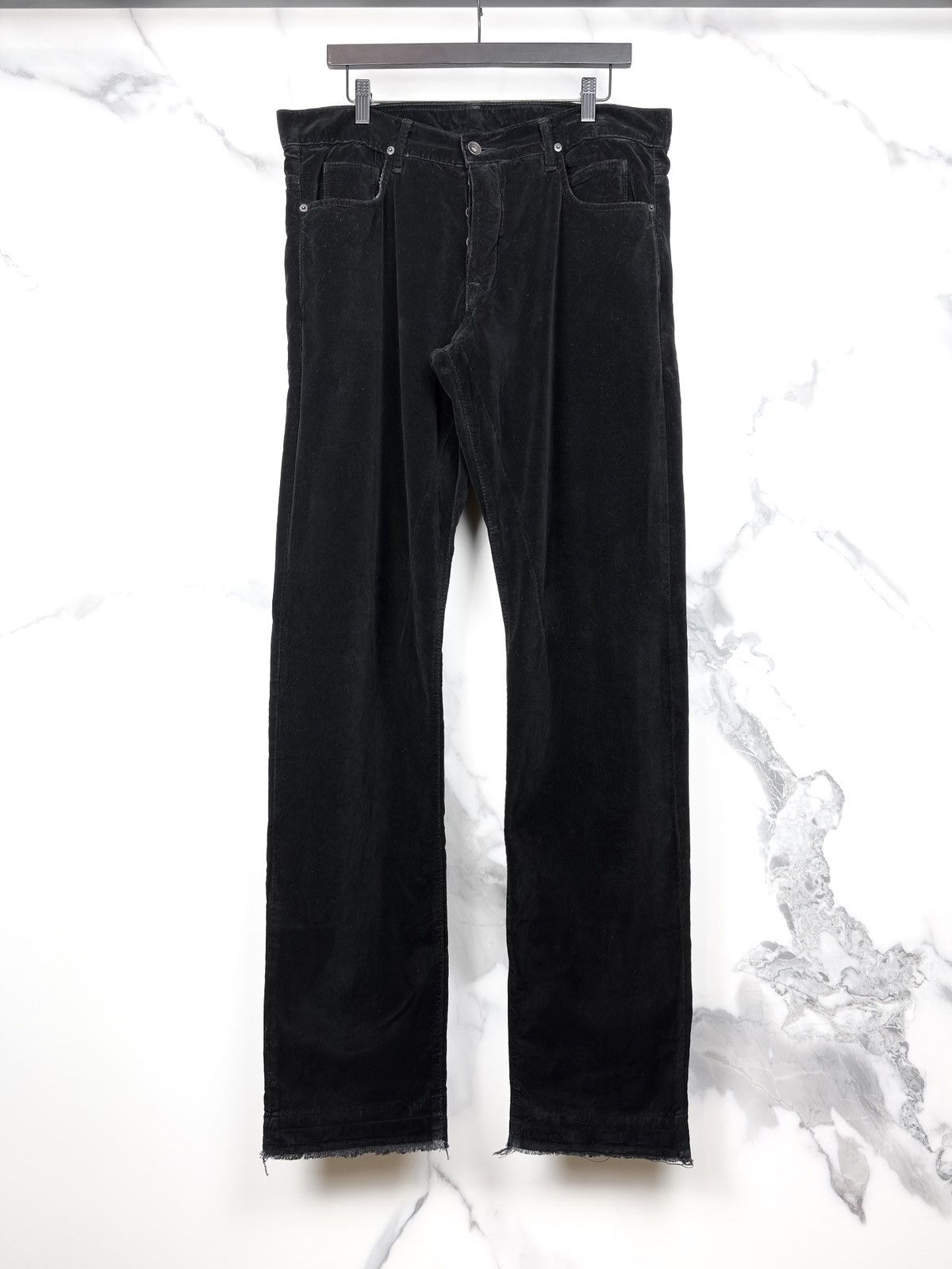 Rick Owens FW08 Rick Owens Stag Black Velvet Detroit Denim Jeans Size US 36 / EU 52 - 1 Thumbnail