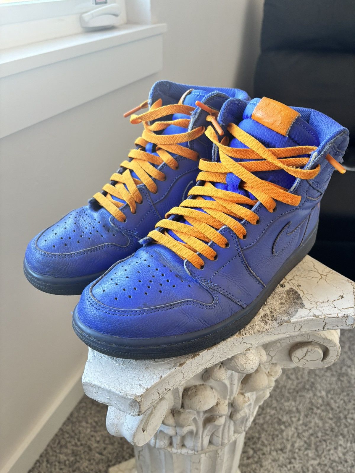 image of Nike Air Jordan 1 Gatorade Rush Violet Shoes in Purple, Men's (Size 10)