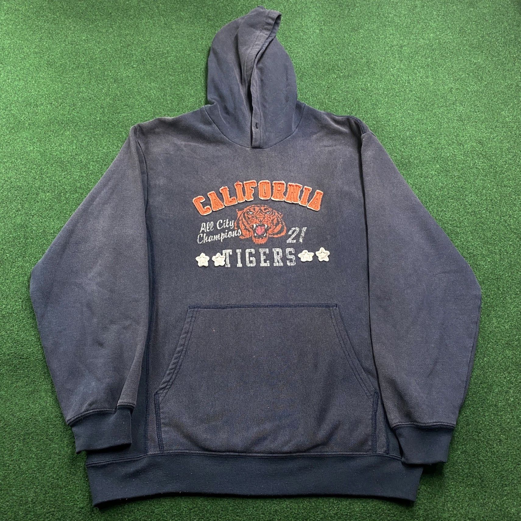 Vintage VINTAGE California Hoodie Mens S Blue Sun Faded Embroidered Pullover Sweatshirt Size US S / EU 44-46 / 1 - 2 Thumbnail