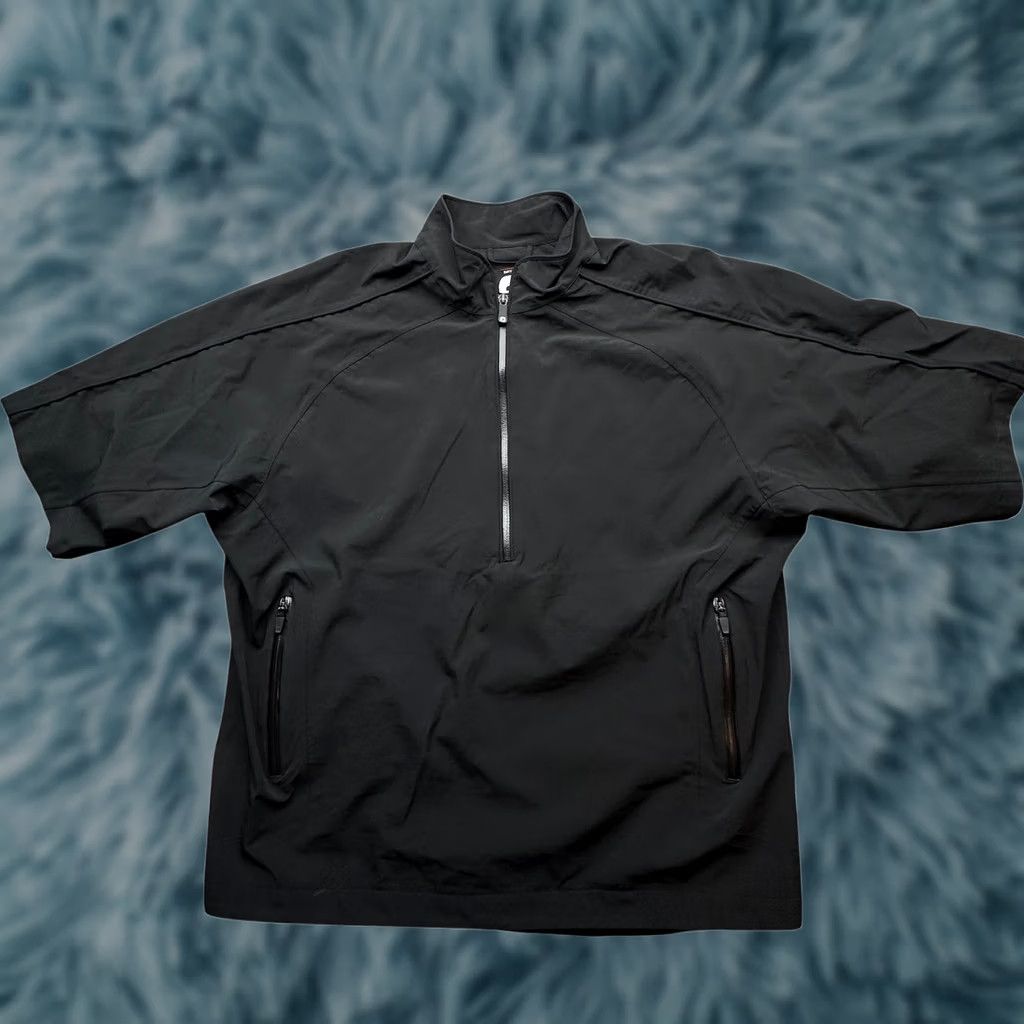 Footjoy Footjoy FJ Dryjoys Tour Collection Windbreaker Short Sleeve Pullover Mens Large Black 1/2 Zip Button Golf Size US L / EU 52-54 / 3 - 1 Thumbnail