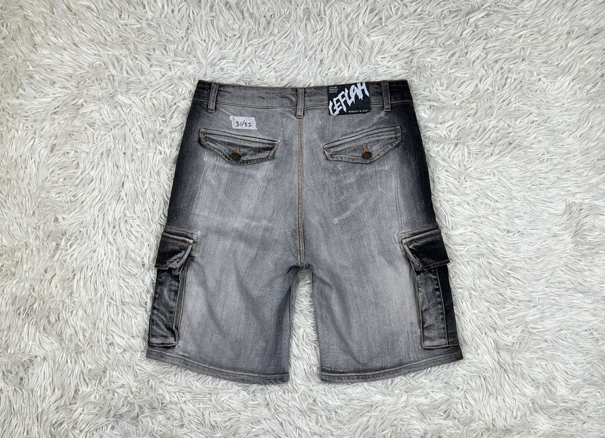 Designer × Japanese Brand Leflah Denim Cargo Short Pants Size US 31 - 2 Thumbnail