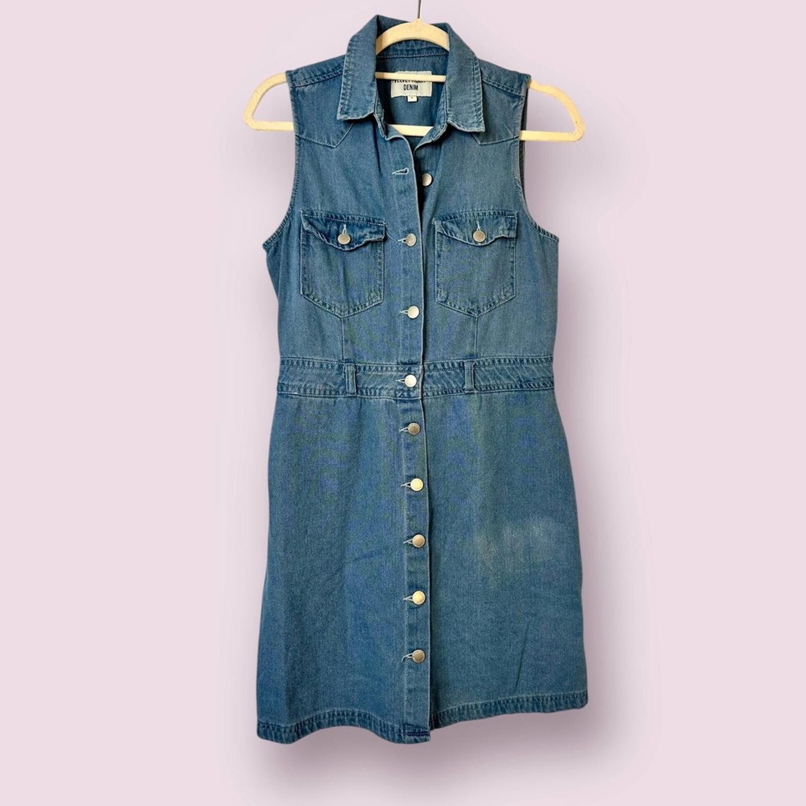 Designer Velvet Heart Denim Dress Size S / US 4 / IT 40 - 2 Thumbnail