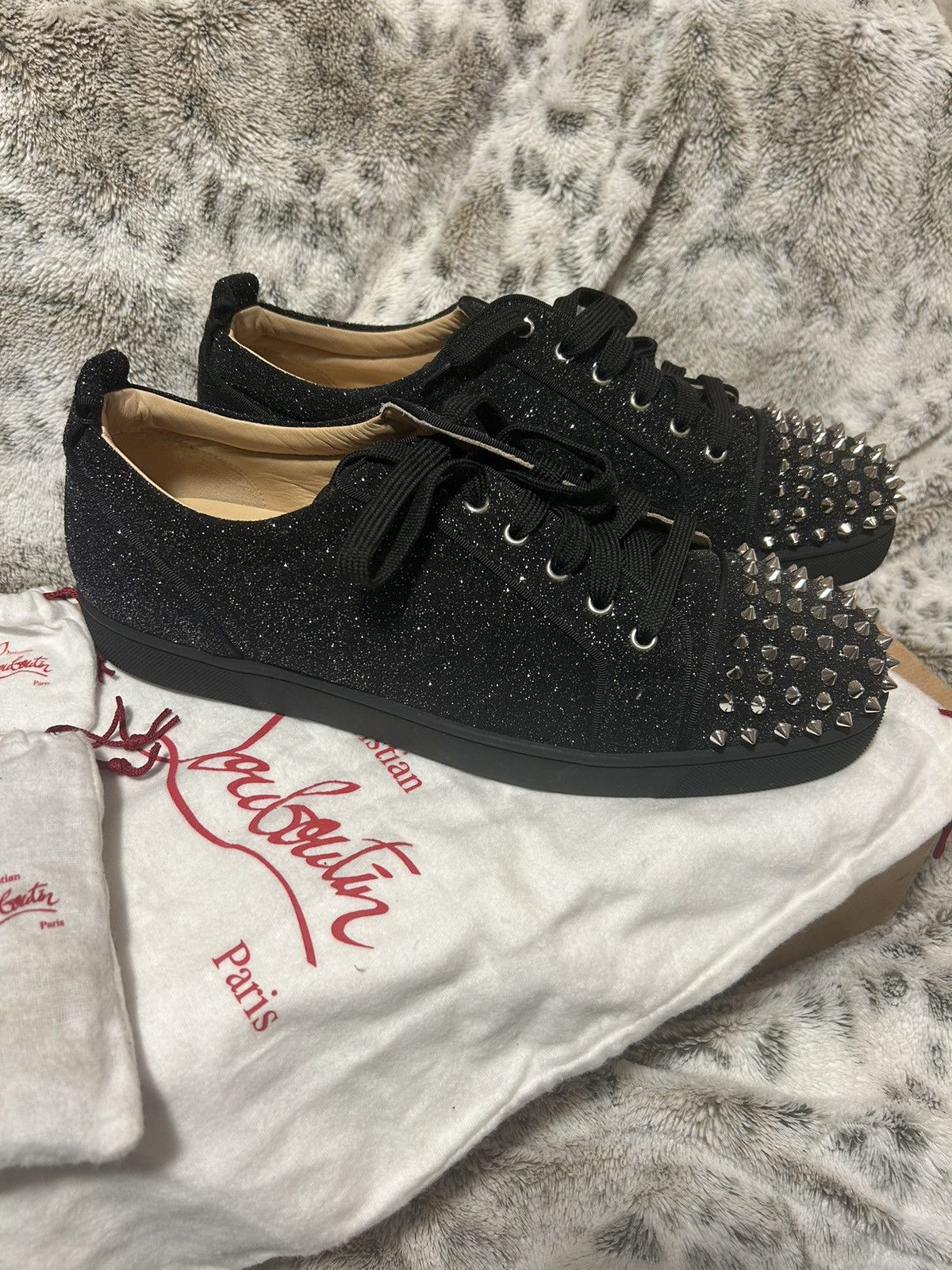 Christian Louboutin Christian Louboutin Louis Junior Spikes Orlato Flat Black Grailed