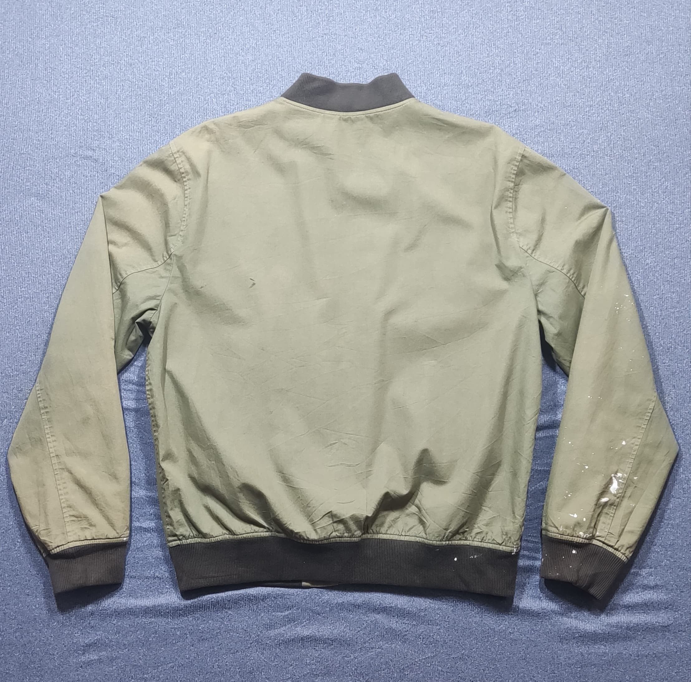 Wallace & Barnes DISTRESSED WALLACE & BARNES OLIVE GREEN ARMY BOMBER JACKET Size US L / EU 52-54 / 3 - 2 Thumbnail