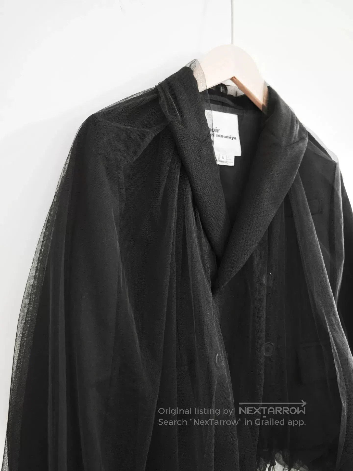 Noir Kei Ninomiya black wool and tulle blazer. Size S / US 4 / IT 40 - 4 Thumbnail