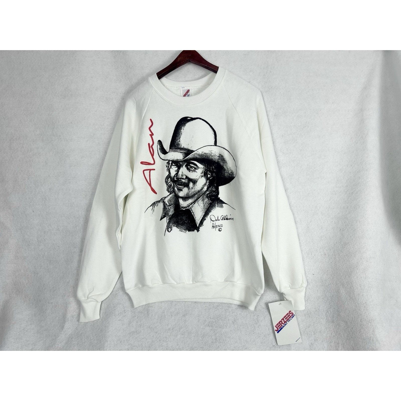 Jerzees VTG 90s Alan Jackson Country Pullover Sweatshirt Large NEW Size US L / EU 52-54 / 3 - 1 Thumbnail