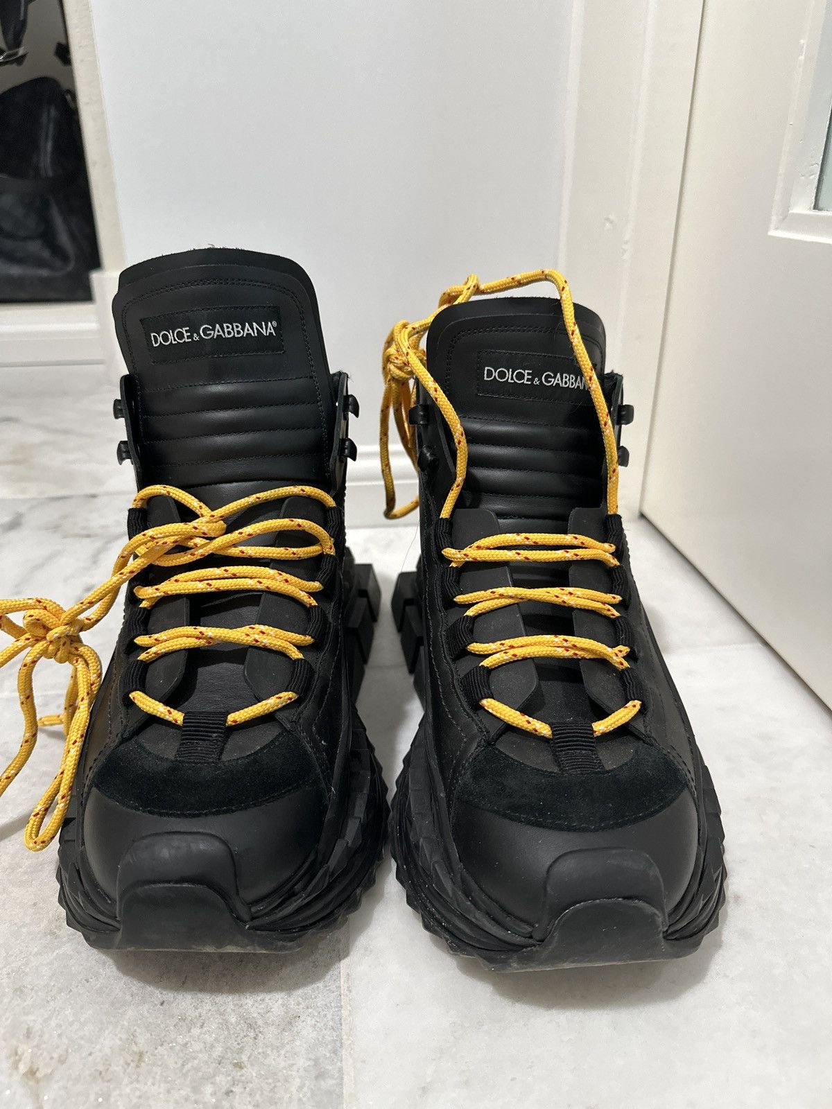 image of Dolce Gabbana Super King High-Top Sneakers in Black, Men's (Size 10)