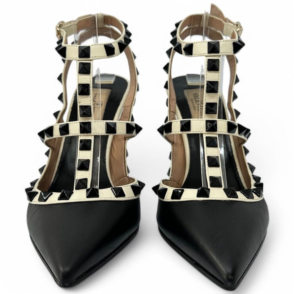 Valentino Valentino Rockstud Ankle Strap 100mm Pumps 36.5 Leather Size US 6.5 / IT 36.5 - 4 Thumbnail