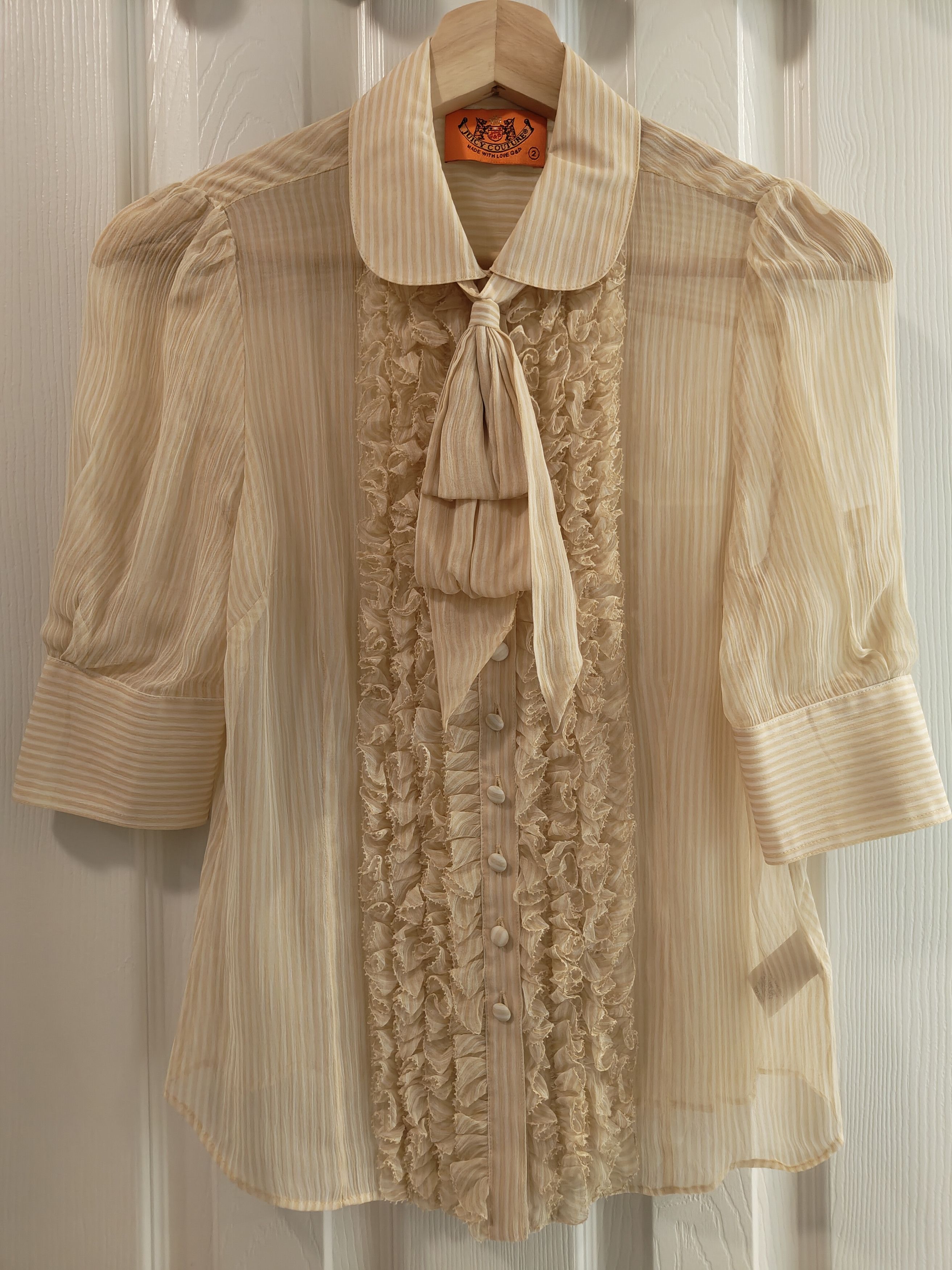Juicy Couture Juicy Couture silk pinstripe top Size XS / US 0-2 / IT 36-38 - 7 Thumbnail