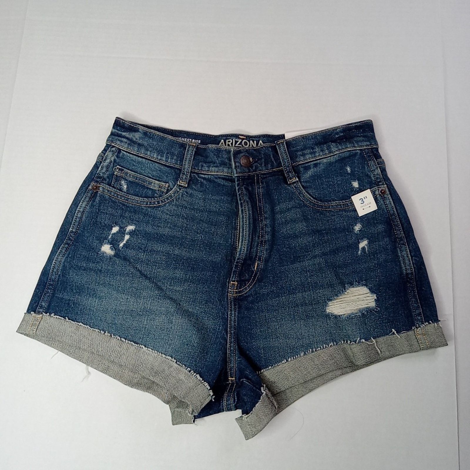 Arizona Jean Co. Arizona Mom Shorts Women's Size 8 Blue High Rise Distressed Size 30" / US 8 / IT 44 - 1 Thumbnail
