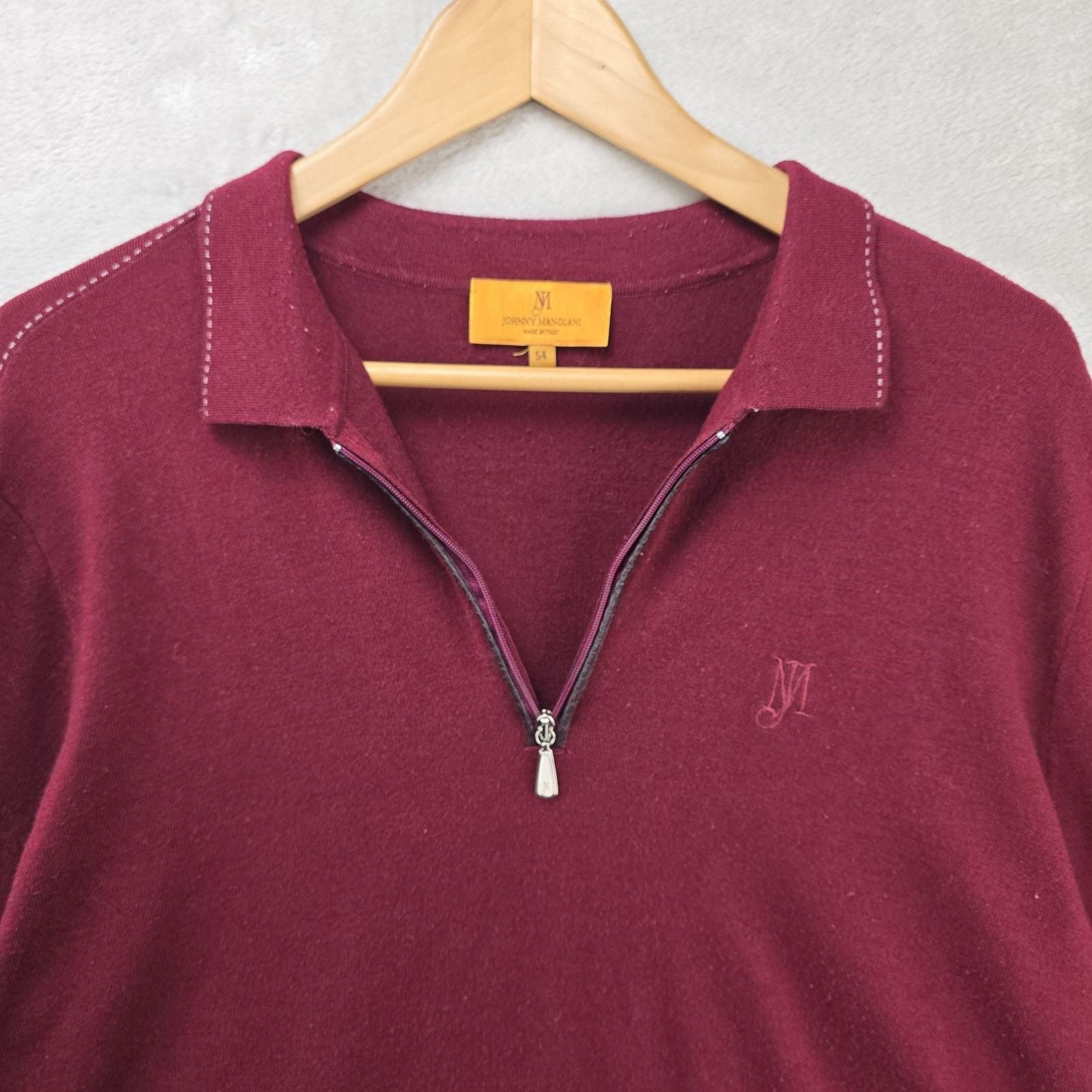 Other JM by Johnny Manglani 1/4 Zip Sweater Mens Large 54 Wool Size US L / EU 52-54 / 3 - 5 Thumbnail