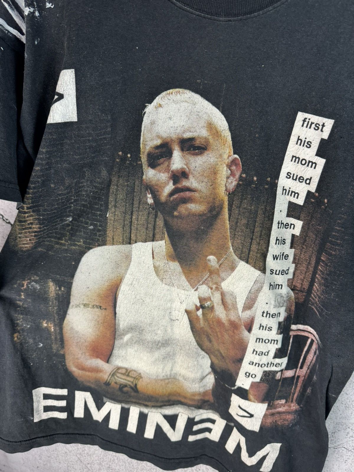 Rap Tees Vintage 2000s Eminem Fuck You Rare Thrashed Tee tshirt Size US L / EU 52-54 / 3 - 4 Thumbnail
