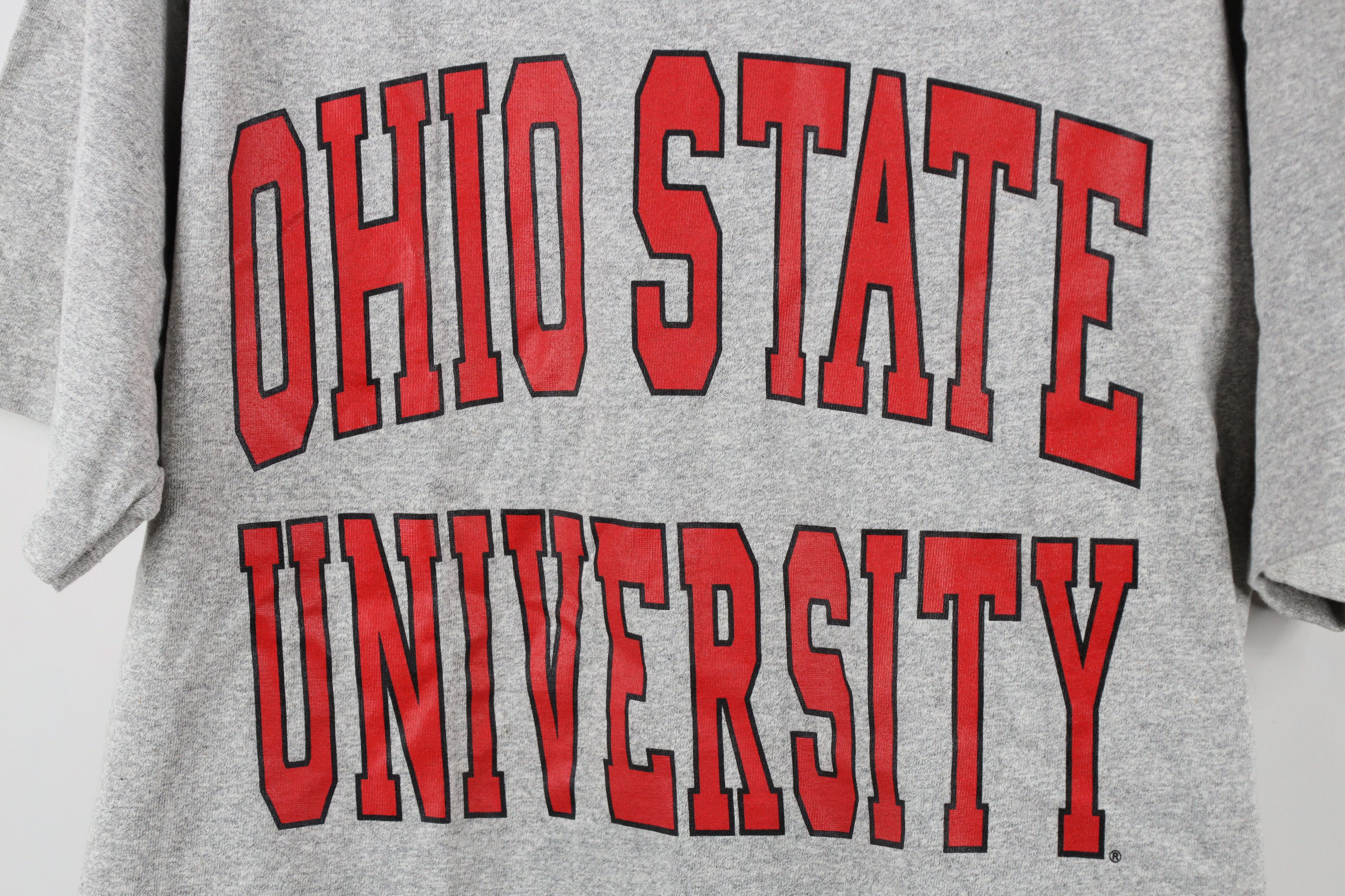 Vintage Vintage 90s Ohio State University T-Shirt Heather Gray USA Size US L / EU 52-54 / 3 - 4 Thumbnail