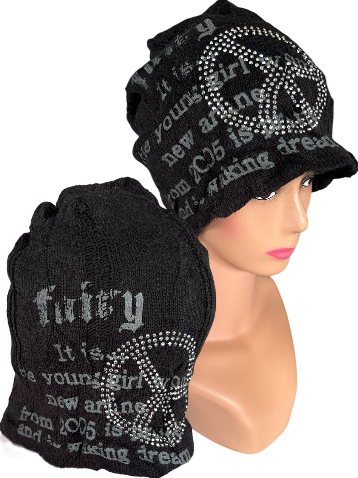 Japanese Brand × Kapital × Vintage Peace Distressed Punk Bondage Beanie Hats Size ONE SIZE - 5 Thumbnail