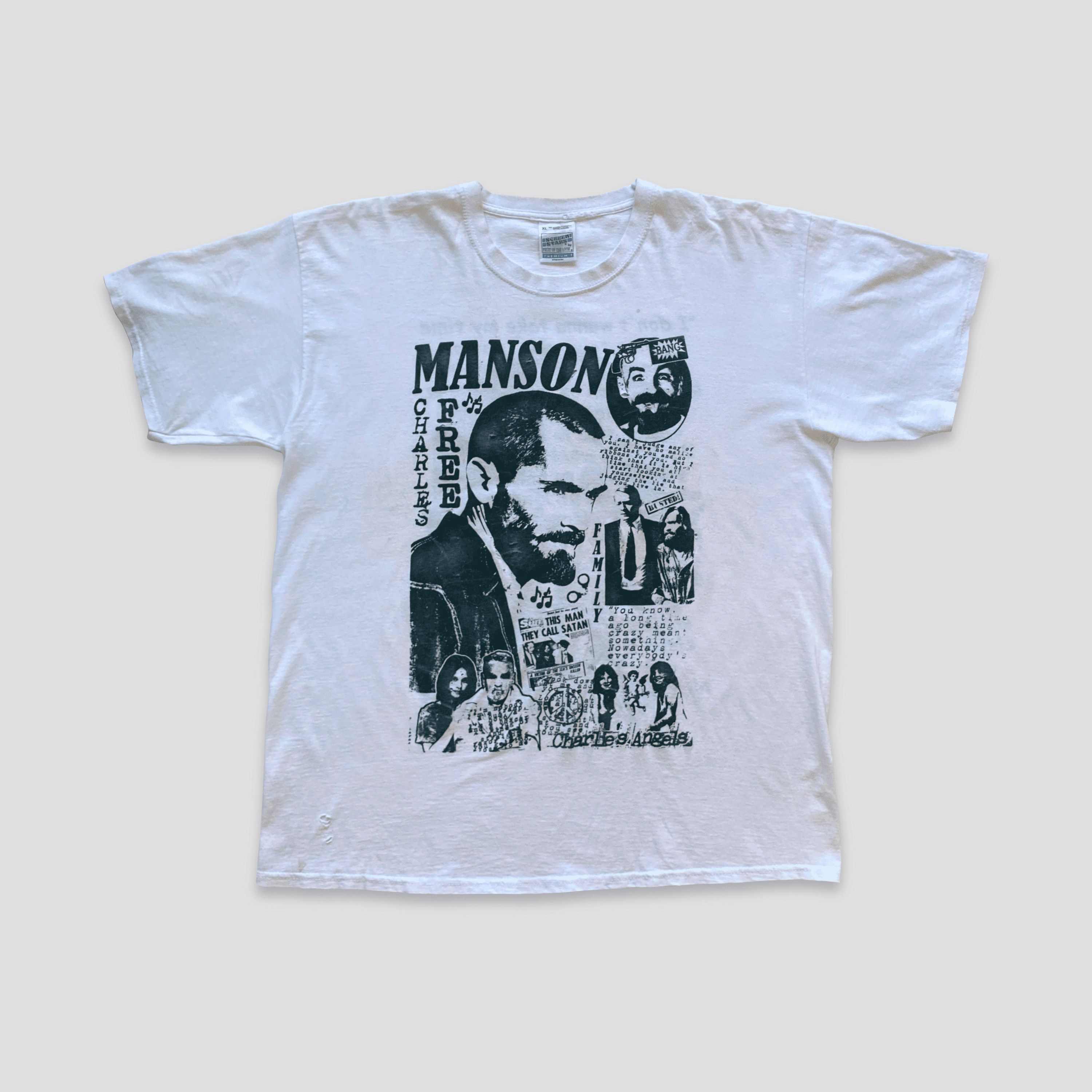 Vintage Vintage Late 90s Charles Manson T-Shirt Size US XL / EU 56 / 4 - 1 Thumbnail