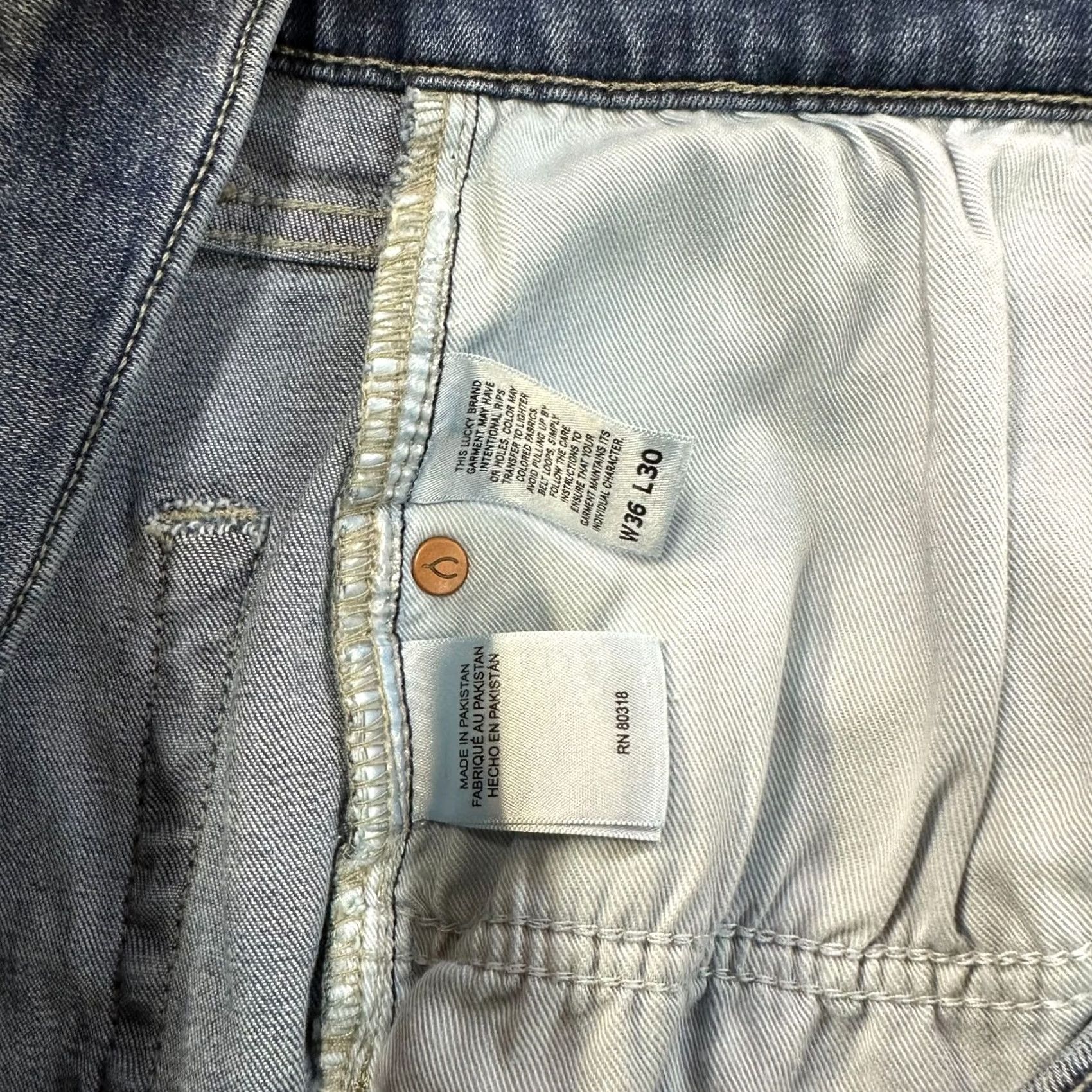 Lucky Brand Lucky Brand 223 Straight Jeans Men's 36x30 Blue Denim Stretch 5-Pocket Regular Waist Vintage No Size US 36 / EU 52 - 5 Thumbnail