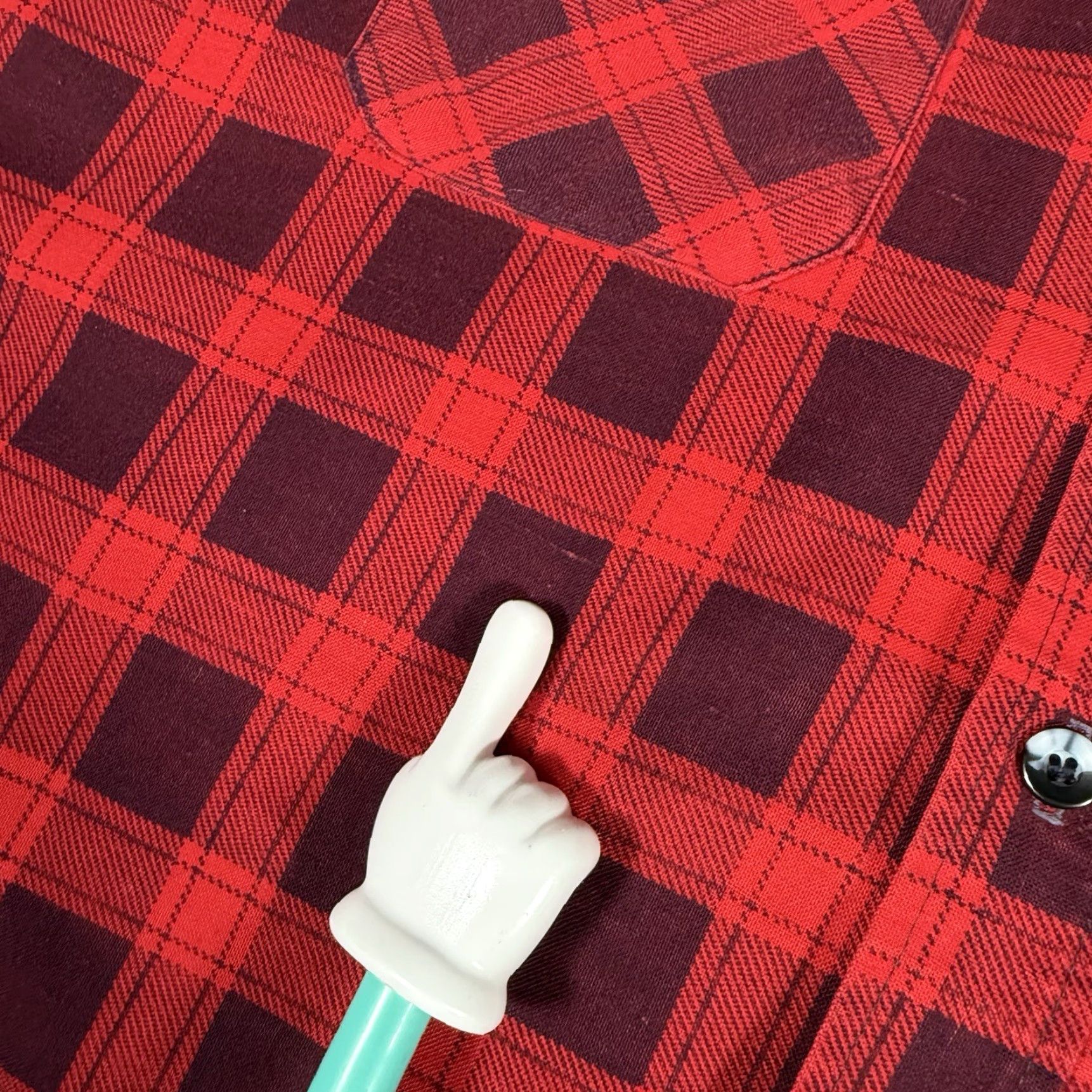 Sears VINTAGE Sears Fieldmaster Flannel Shirt Mens LT Red 80s Lightweight Button-Up Casual Plaid Long Sleeve Cotton Polyester Big & Tall Size US L / EU 52-54 / 3 - 2 Thumbnail
