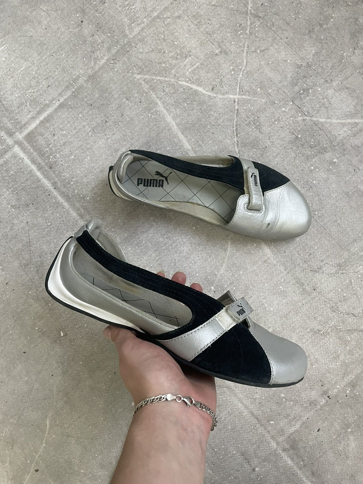Puma Puma ballet style slip on flats y2k tech minimal silver Size US 7 / IT 37 - 11 Thumbnail