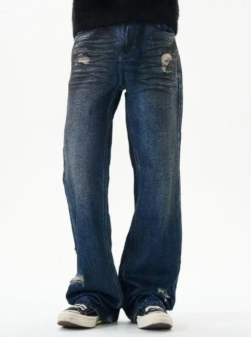 Japanese Brand VIBE High street retro distressed American dirty dyed jeans Size US 32 / EU 48 - 7 Thumbnail