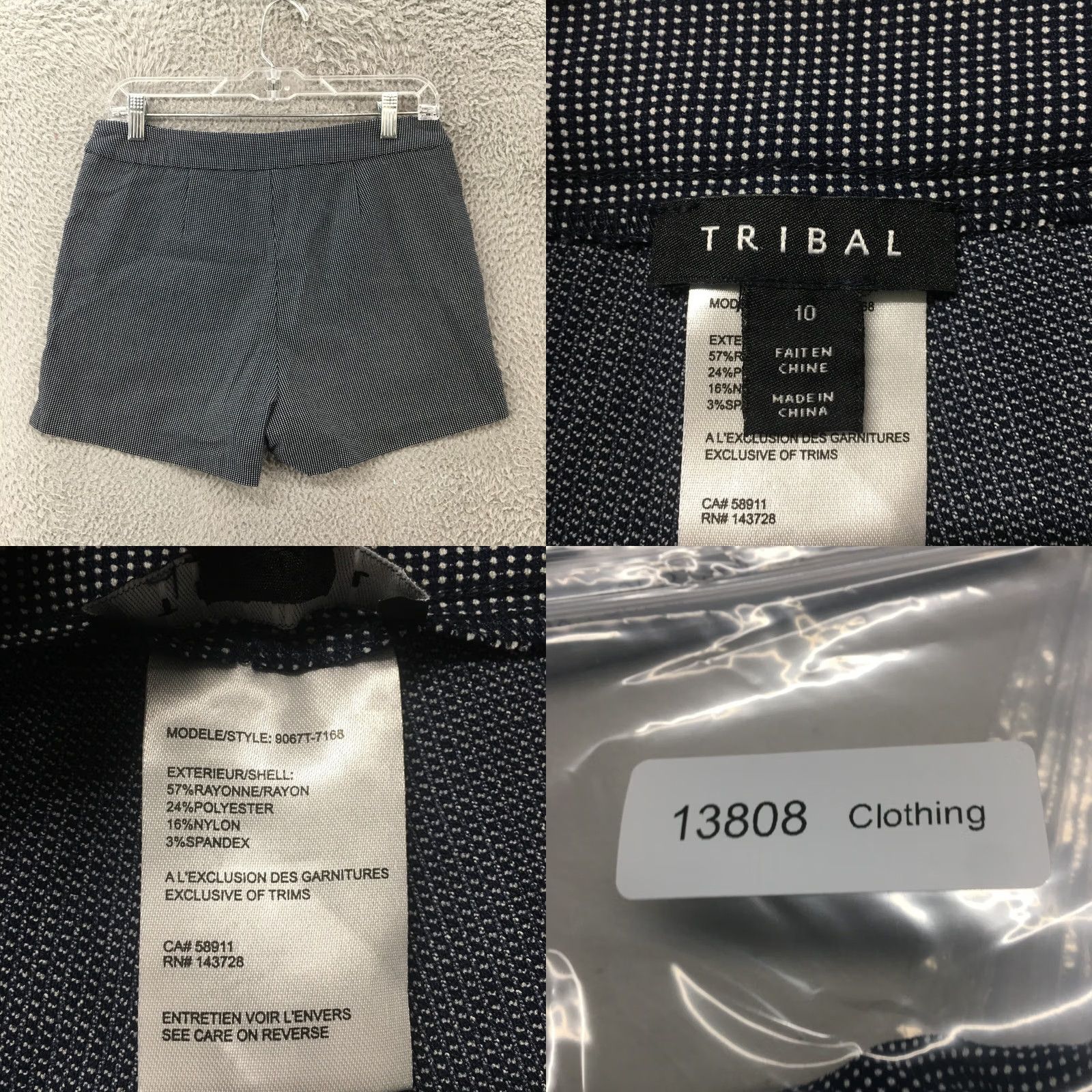 Vintage Tribal High Waist Shorts Womens 10 Black Dotted Flat Front Pull On Casual Size 32" / US 10 / IT 46 - 8 Thumbnail
