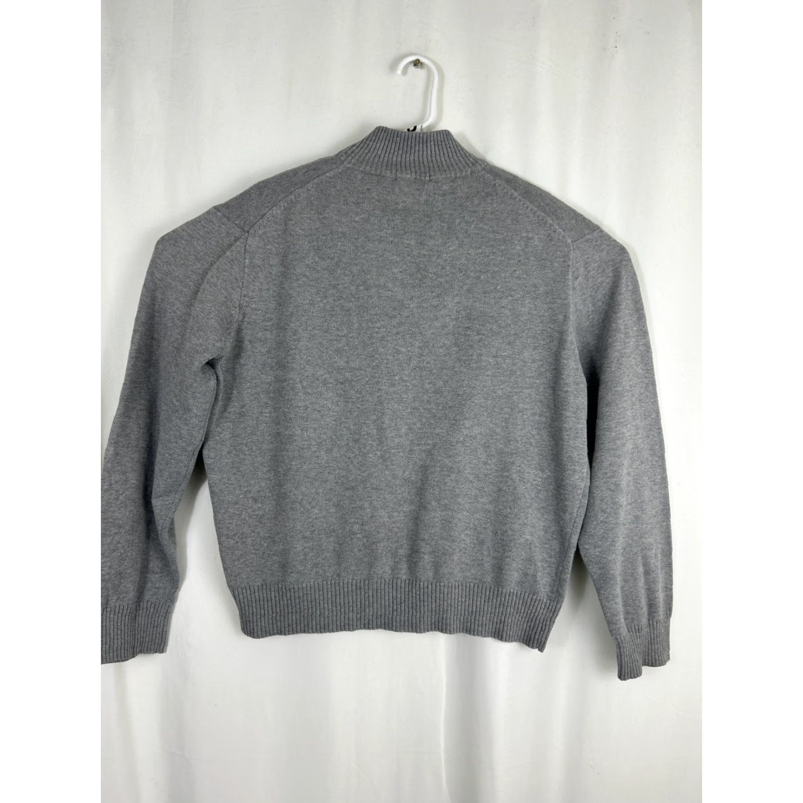 J.Crew J.CREW Mens XL Gray Slim Fit 1/4 Zip Mock Neck Long Sleeve Cotton Sweater Size US XL / EU 56 / 4 - 7 Thumbnail