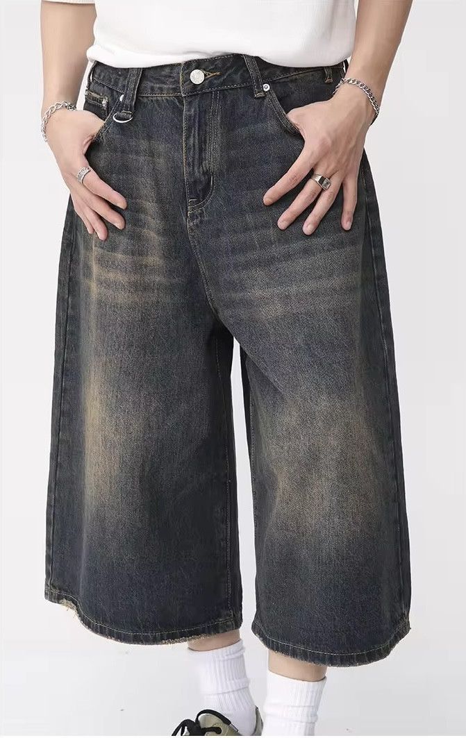 Jean Baggy Washed Denim Shorts Size US 33 - 6 Thumbnail
