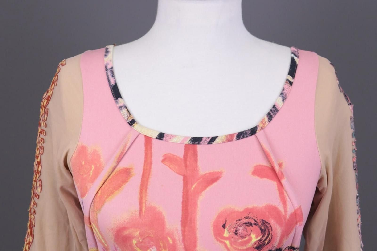 Designer Save the Queen Multicolour Floral Art Top Blouse Size M Size M / US 6-8 / IT 42-44 - 4 Thumbnail