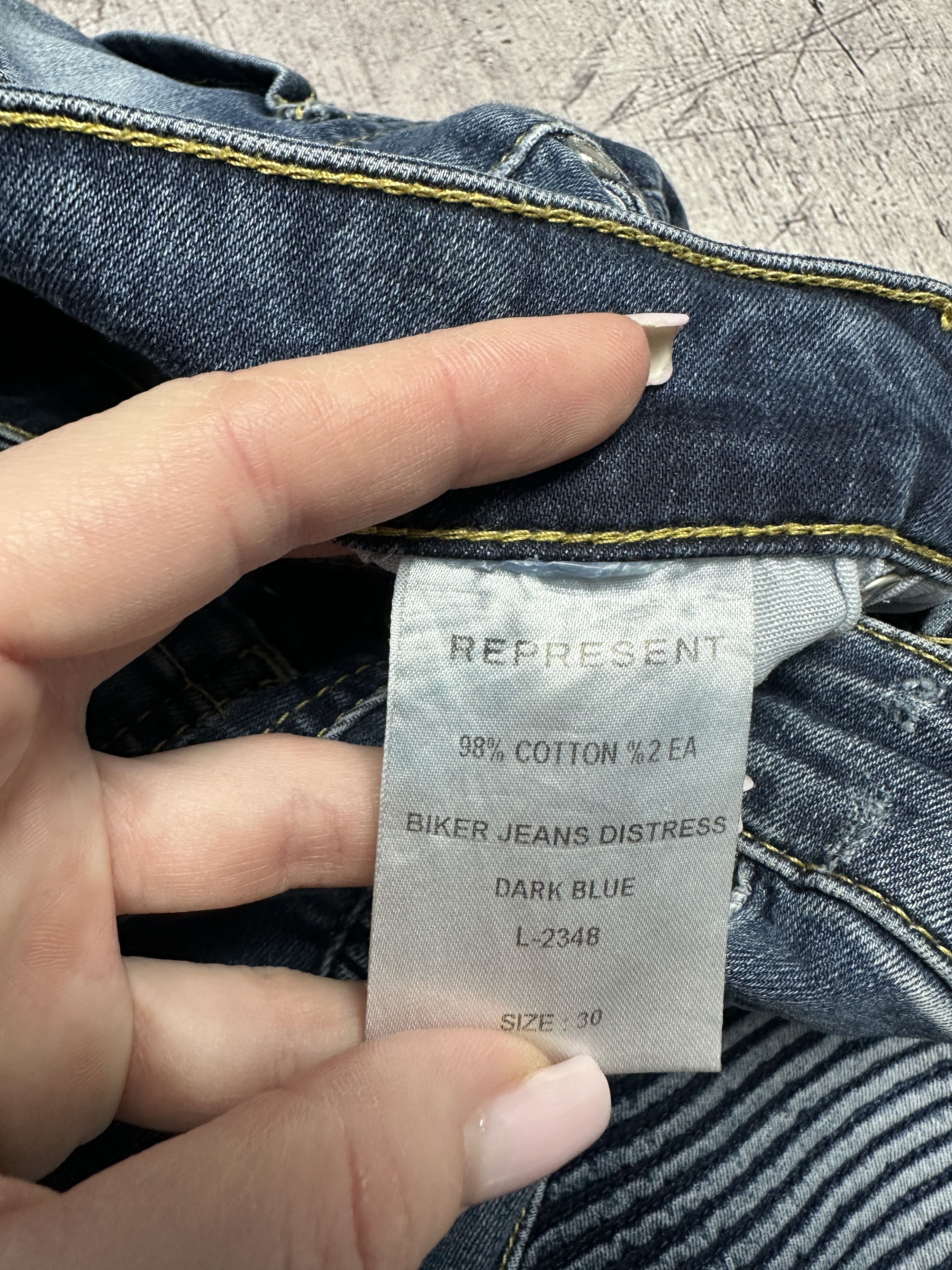 Represent Clo. Represent Mens Biker Distressed Jeans Denim Pants Size US 30 / EU 46 - 6 Thumbnail