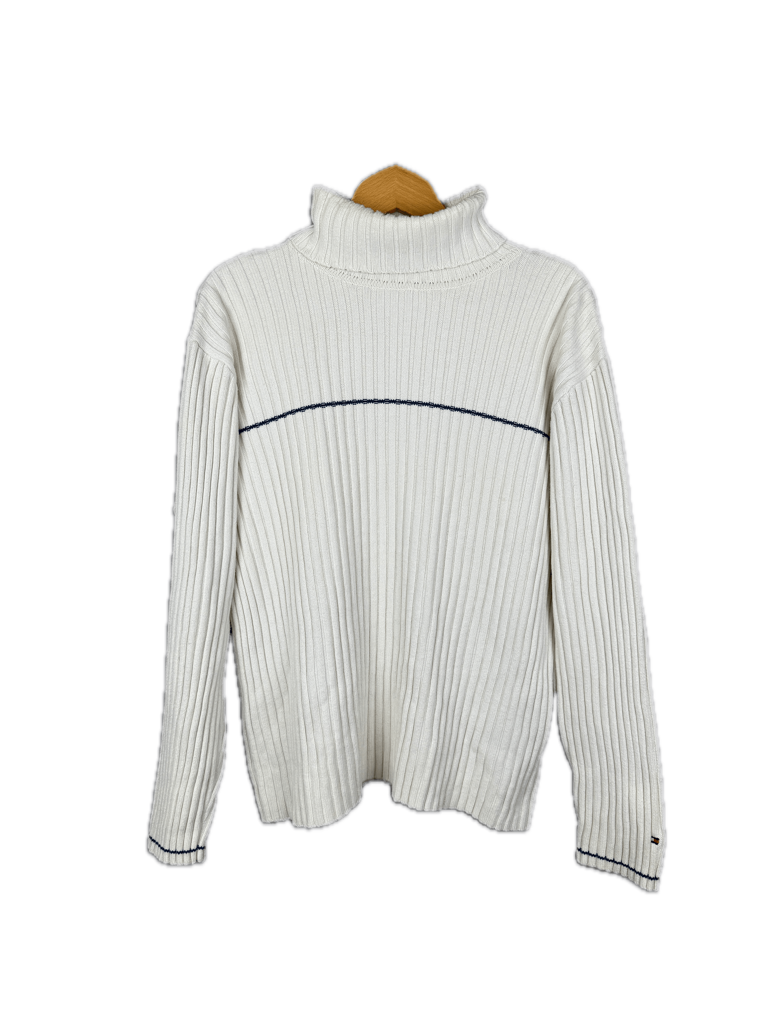 Designer × Tommy Hilfiger × Vintage Tommy Hilfiger Vintage Knit Sweater High Neck Oldmoney Size US L / EU 52-54 / 3 - 1 Thumbnail
