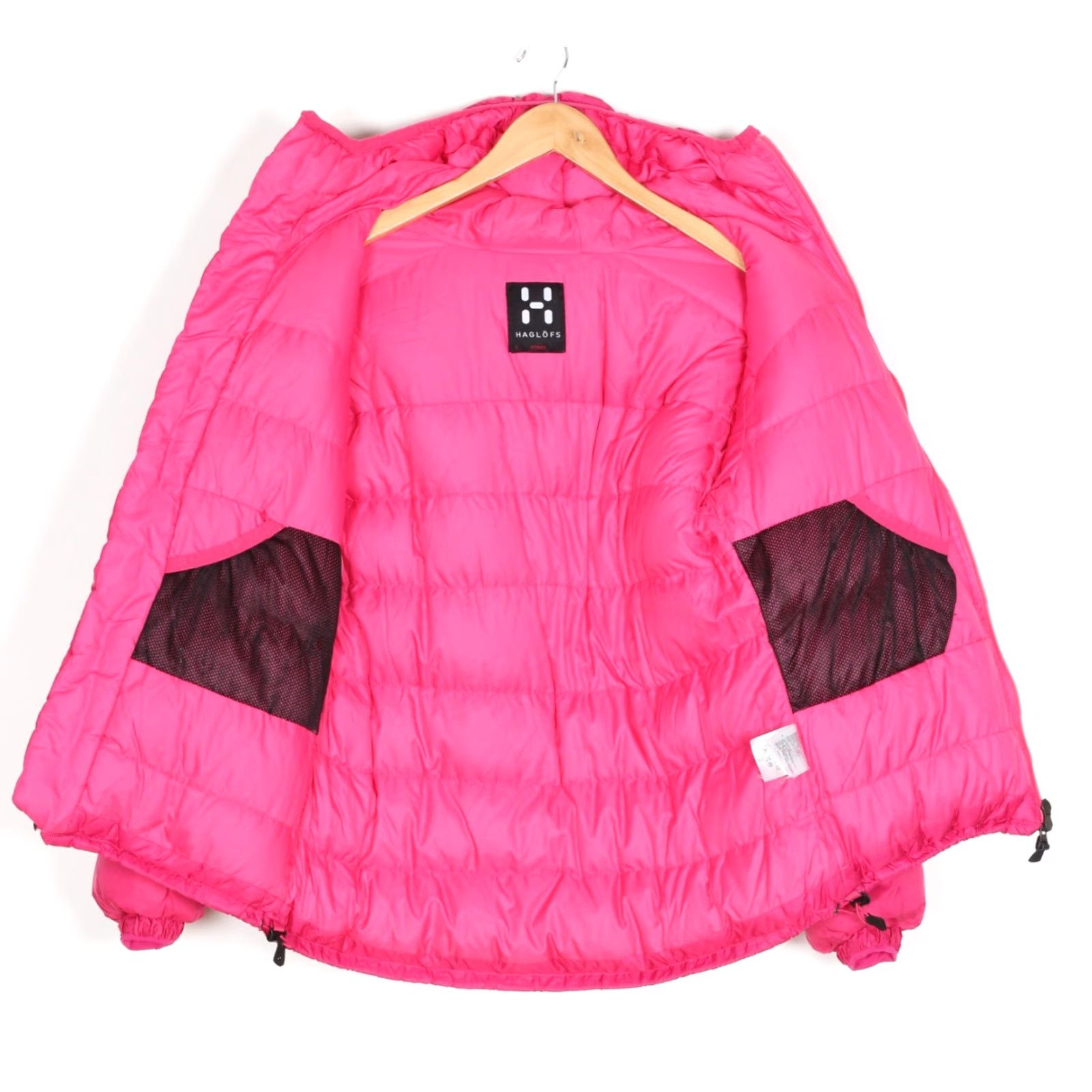 Vintage Haglöfs Belay II Hooded Down Puffer Jacket Women Size S Pink Logo All Seasons Hooded Insulated Lightweight Casual Travel with Zip Men/Women? Size S / US 4 / IT 40 - 4 Thumbnail