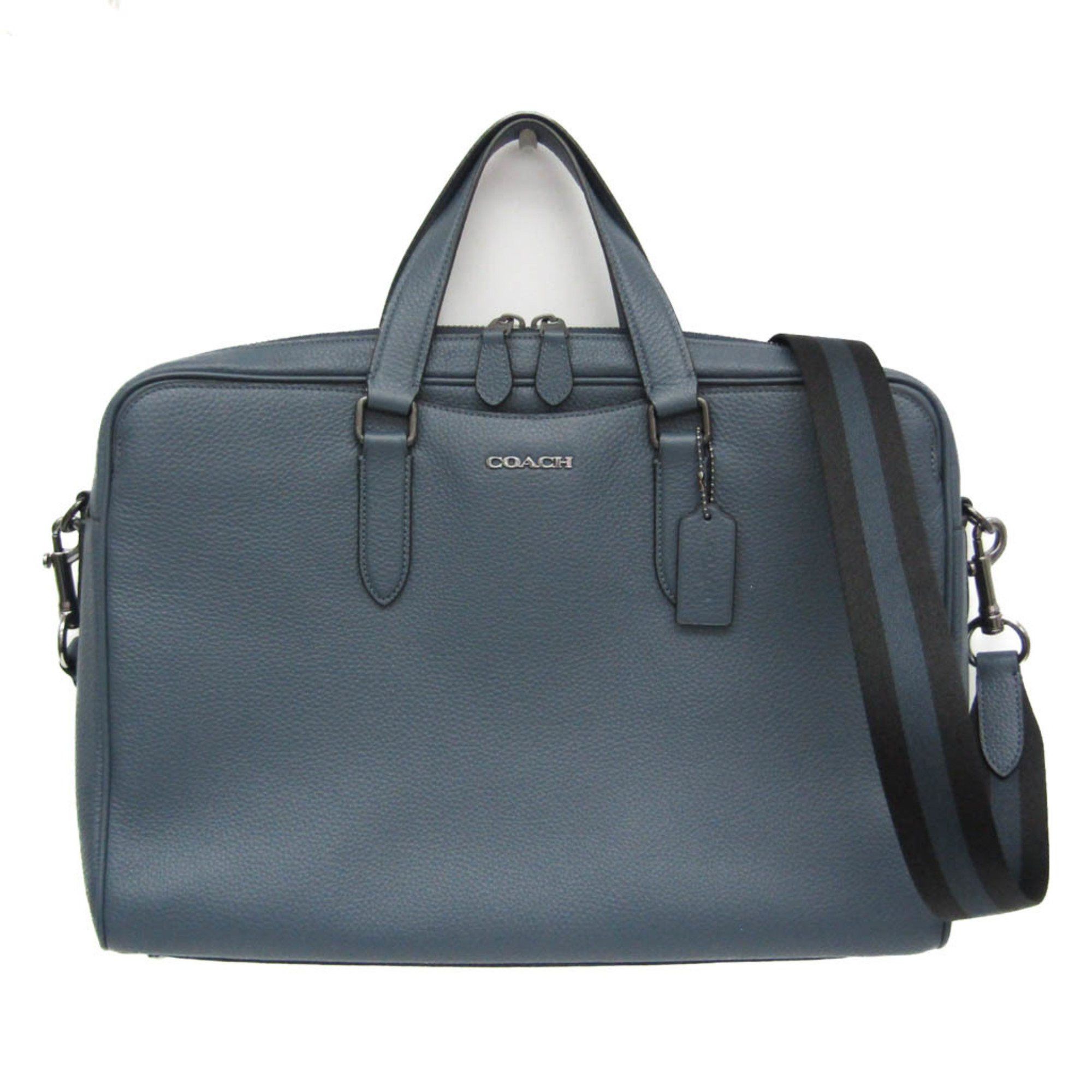 image of Coach Graham Structured C8174 Men's Leather Briefcase,shoulder Bag Navy