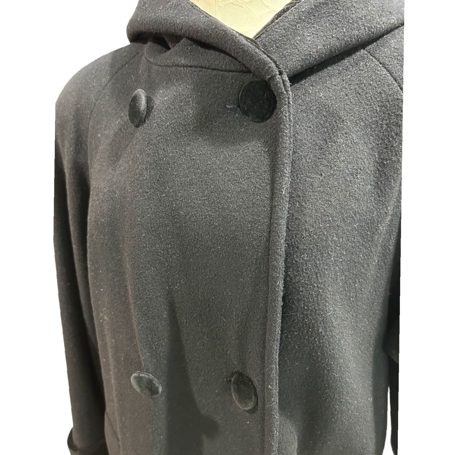 Velvet VINTAGE Herman Kay Petite Womens Jacket Wool Black Velvet Trim 10P Size 10P Womens Wool Jacket Velvet Trim Vintage Size L / US 10 / IT 46 - 3 Thumbnail