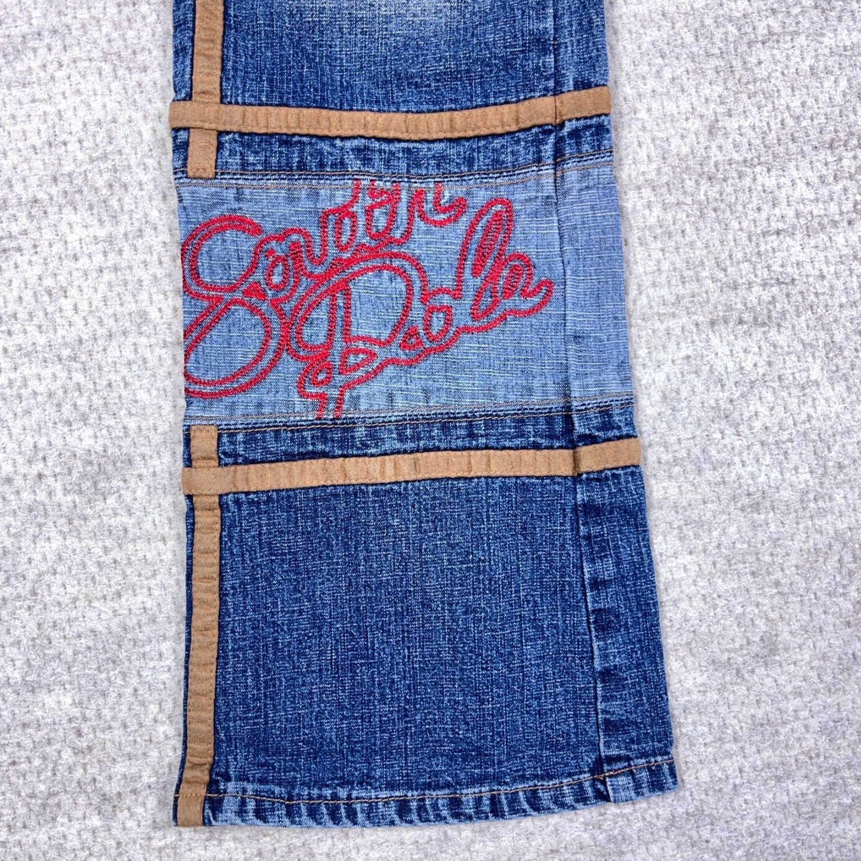 VINTAGE Southpole Jeans Women Junior 13 Boot Cut Logo 32x30 Denim Blue 5-Pocket Regular Mid Rise Bootcut Stretch Pants Boys?