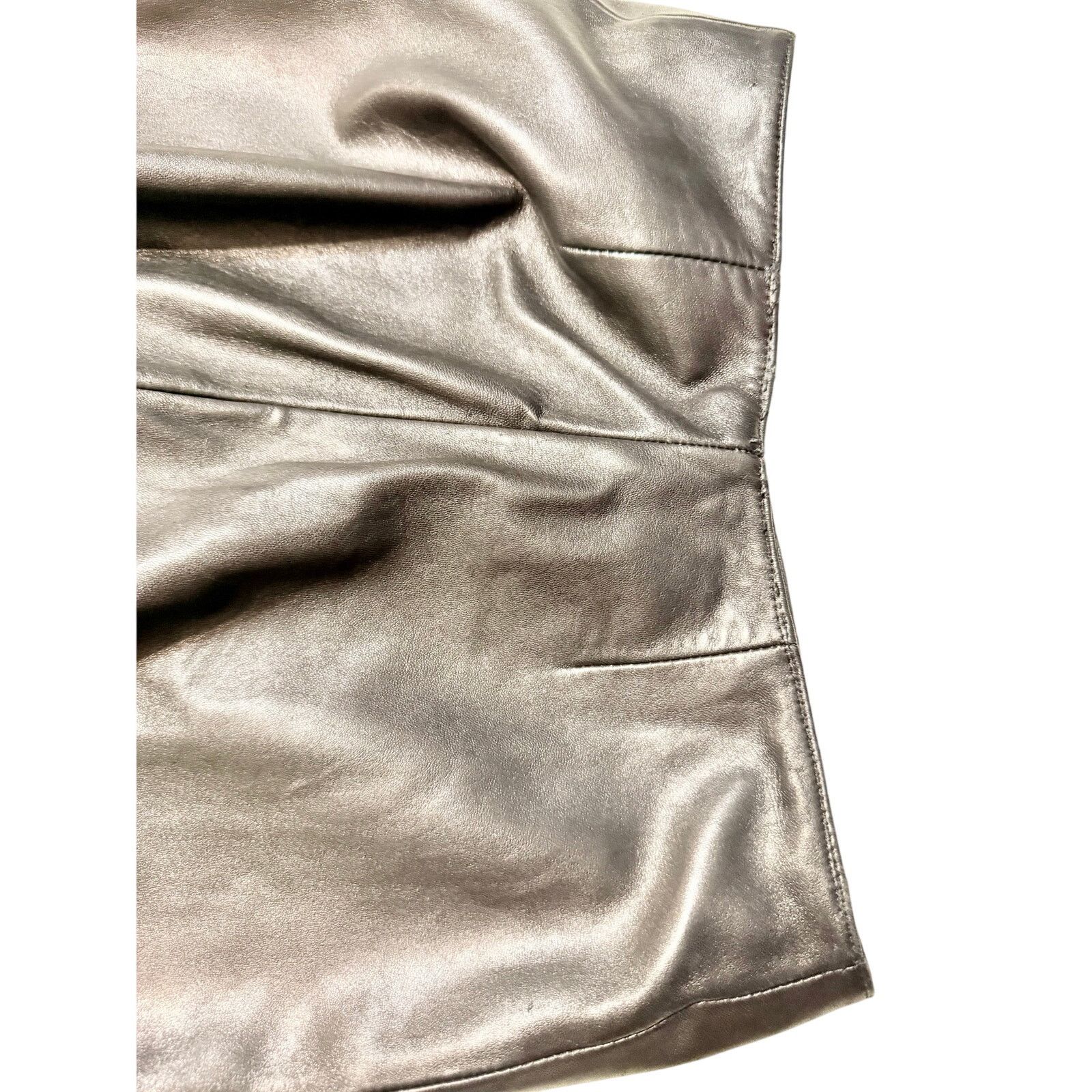 Other Vintage 90s Hugo Buscati Brown Lined Leather Pants Size 6 Size 28" / US 6 / IT 42 - 4 Thumbnail