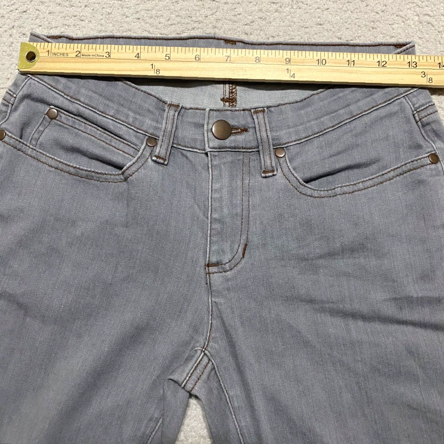 Eileen Fisher Eileen Fisher Womens Jeans sz 2 Gray Denim Organic Cotton Mid Rise Slim Straight Modern Weekend Wear Shirt? Size 28" / US 6 / IT 42 - 5 Thumbnail