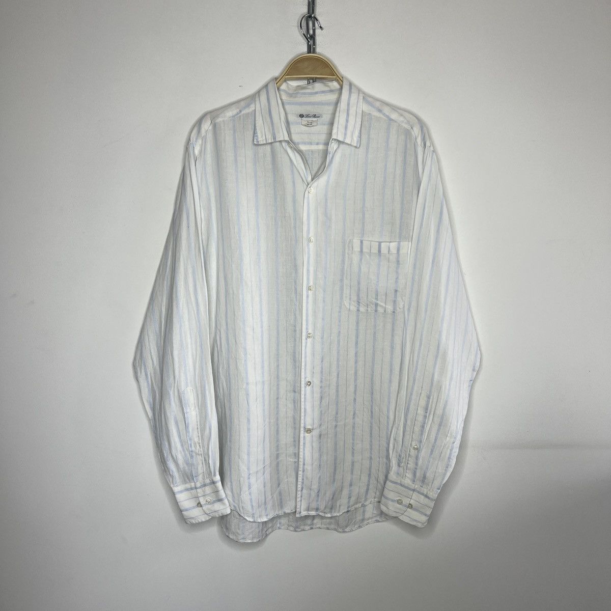 Loro Piana Loro Piana Light Blue White Old money Linen Shirt Button Up Size US L / EU 52-54 / 3 - 1 Thumbnail