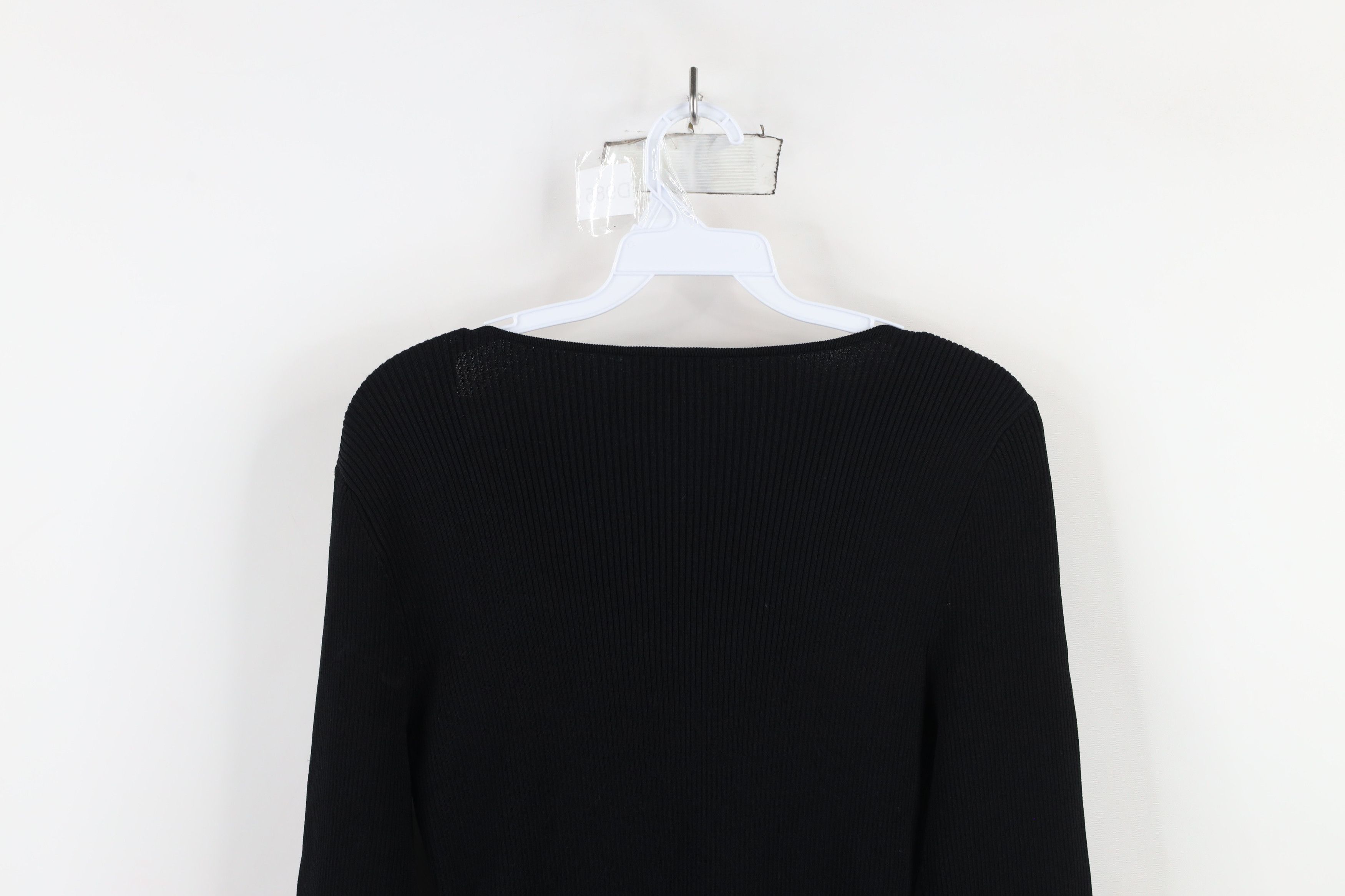 Vintage Vintage 90s Y2K Cache Stretch Ribbed Knit Sweater Black Size M / US 6-8 / IT 42-44 - 12 Thumbnail