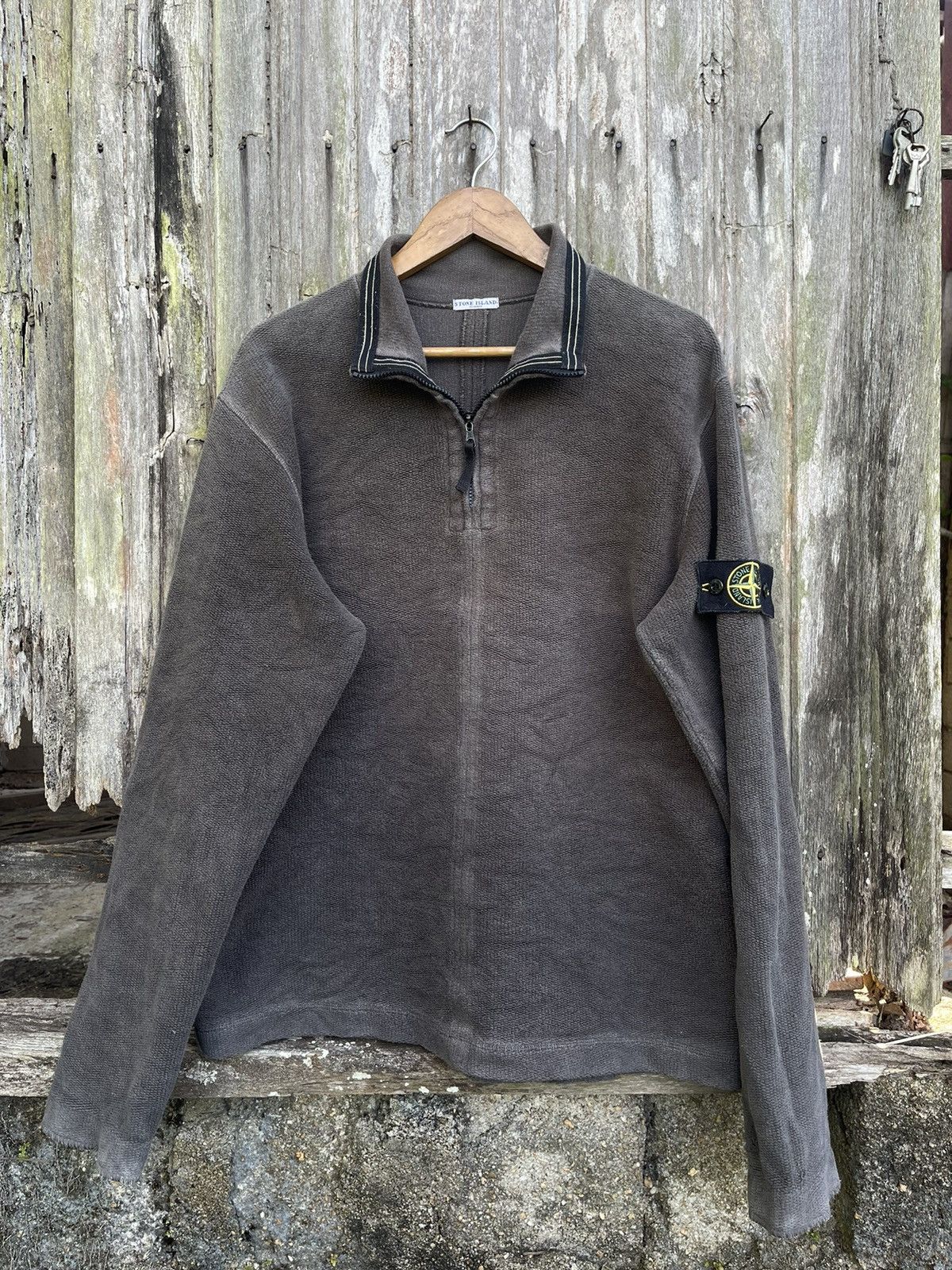 Stone Island Stone Island AW2003 Vintage Olive 1/4 Zip Sweater – L Size US L / EU 52-54 / 3 - 1 Thumbnail