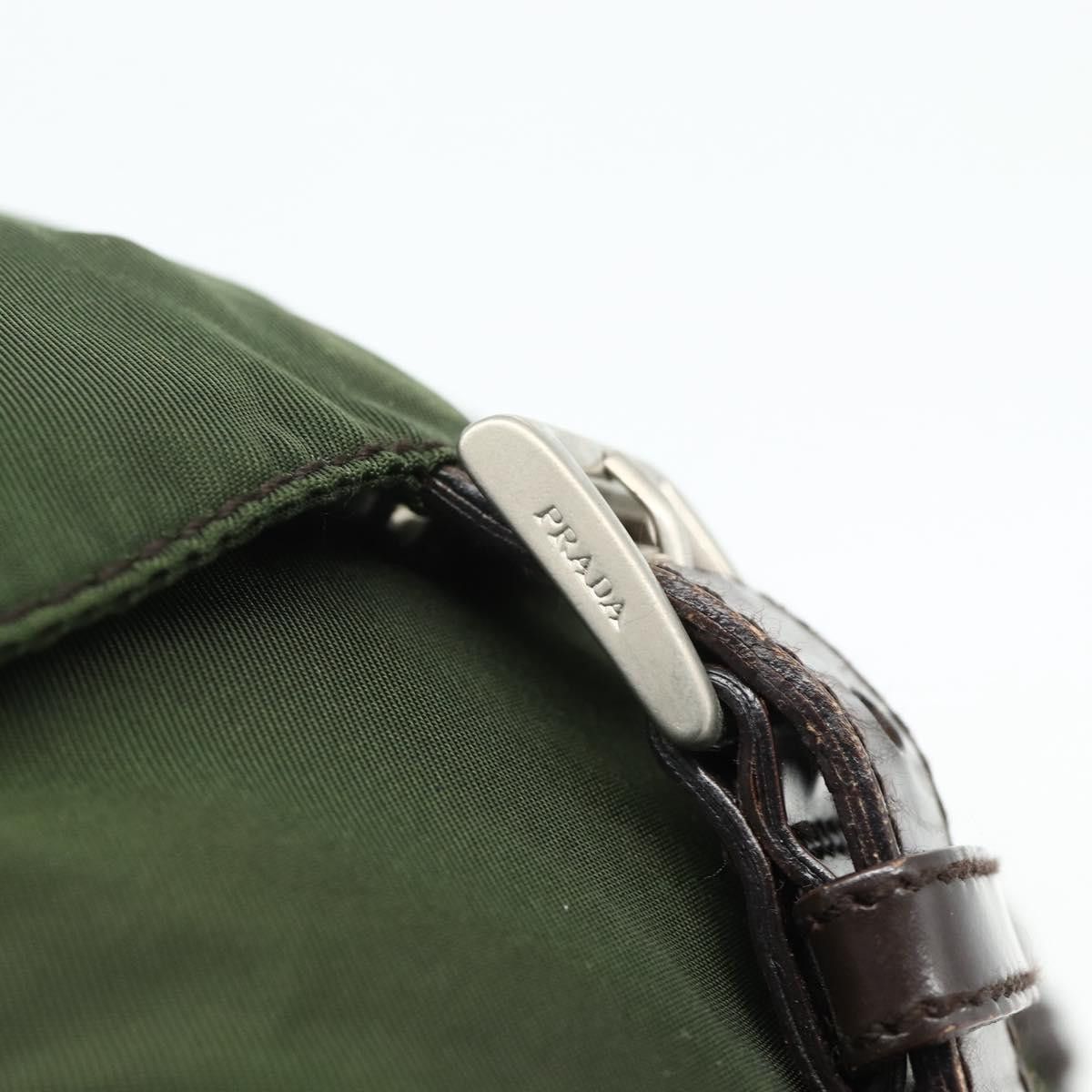 PRADA Backpack Nylon Silver Khaki Auth 176699 - Jerrillo display picture 1
