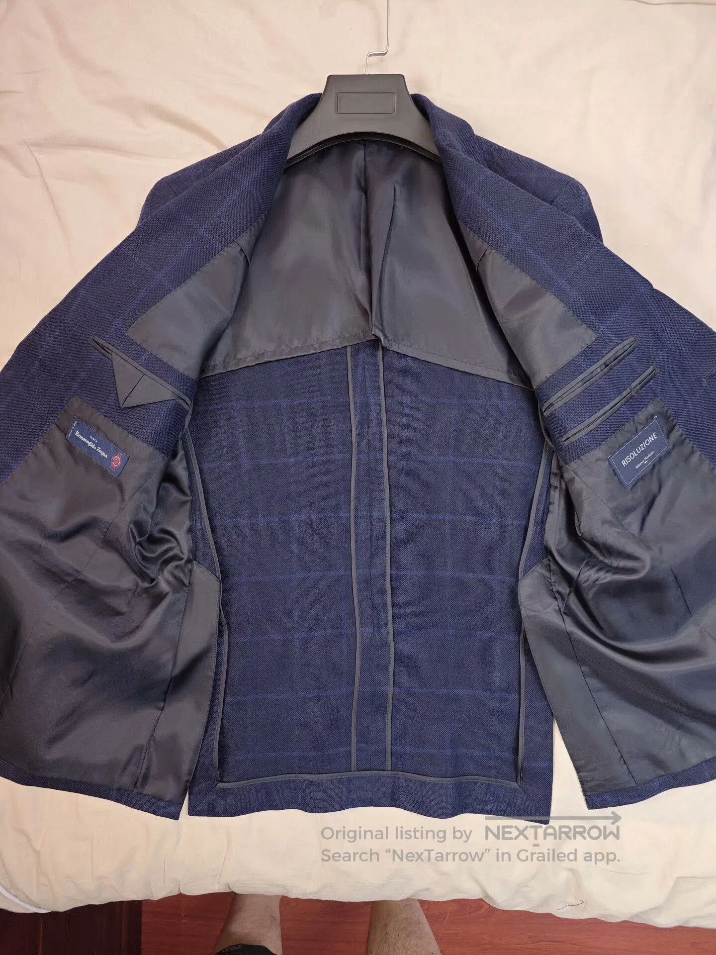 Ermenegildo Zegna Italian Zegna Blue Check Blazer. Size US M / EU 48-50 / 2 - 6 Thumbnail