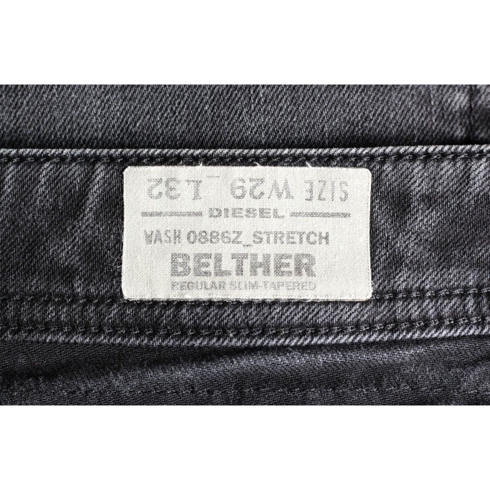 Diesel DIESEL BELTHER 0886Z Jeans Men Slim Tapered Stretch W29 L32 Regular DZ8272 5-Pocket Grey Denim Vintage No Size US 29 - 6 Thumbnail