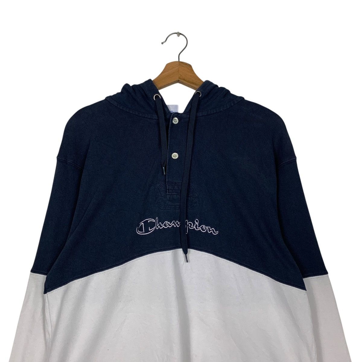 Champion CHAMPION Center Logo Half Button Pullover Hoodie #2429-C109 Size US M / EU 48-50 / 2 - 11 Thumbnail