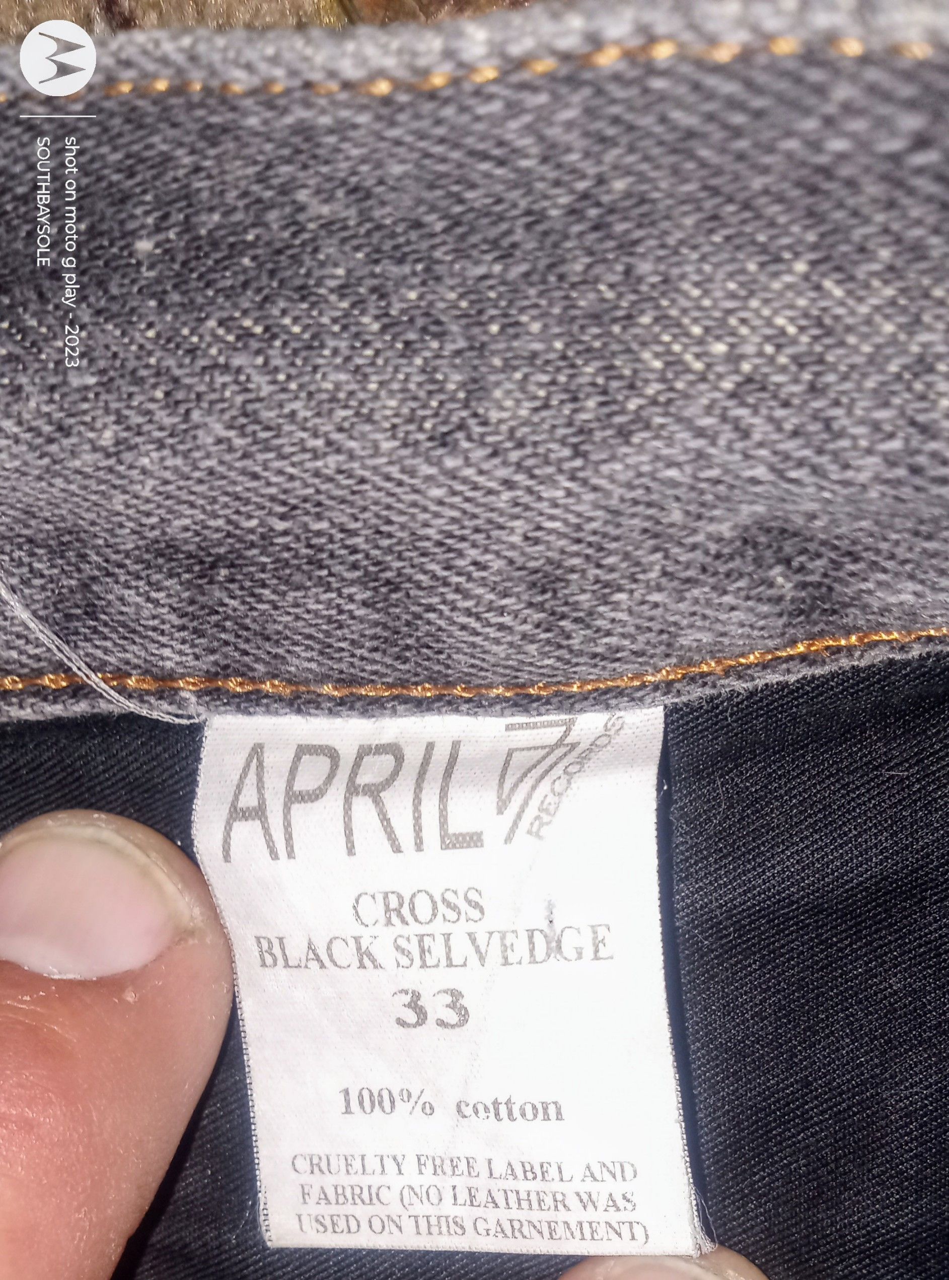 April 77 April 77 Records Black redline Japanese Selvedge Denim 33x23 Size US 33 - 8 Thumbnail