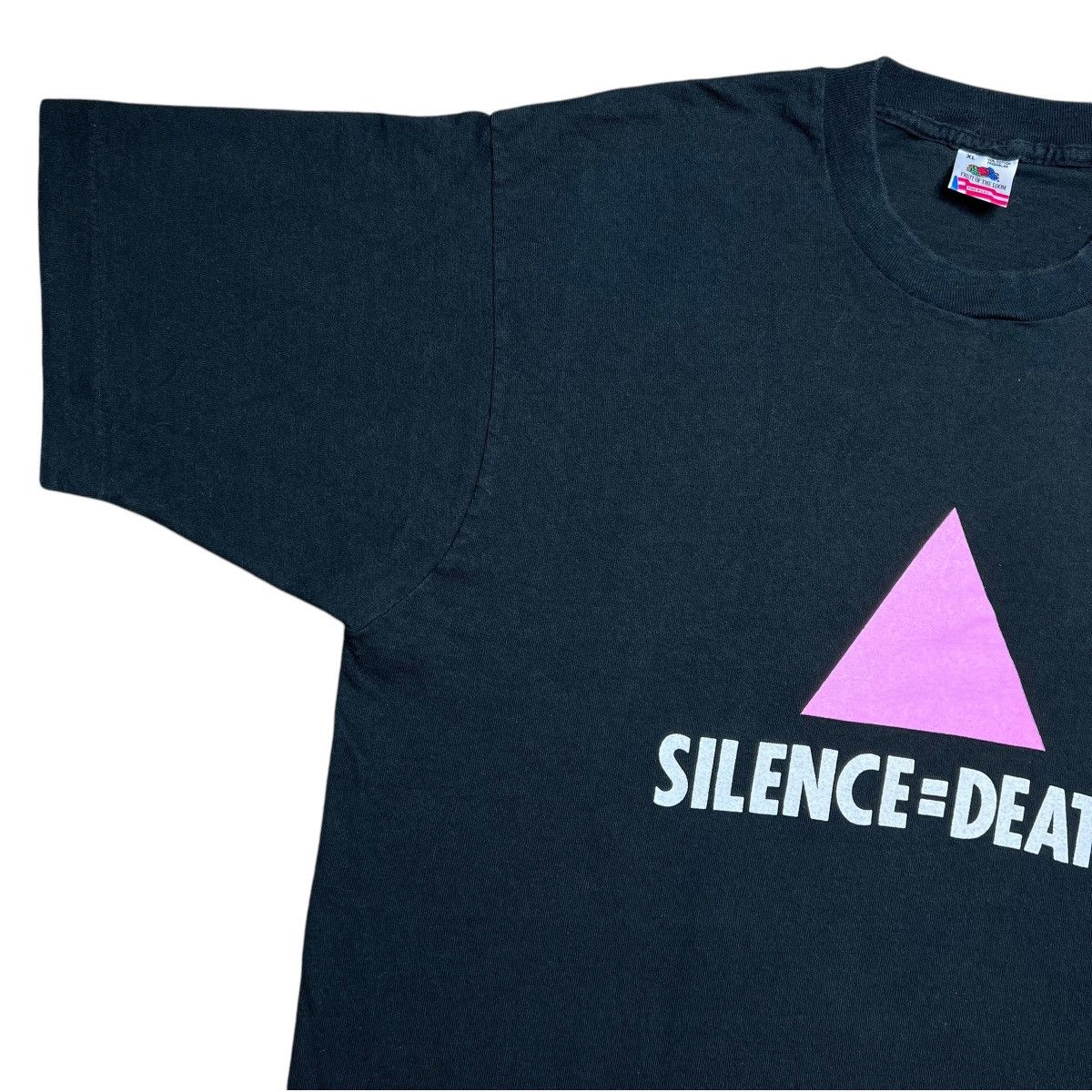 Vintage Vintage 1980s Silence Equals Death AIDS Awareness Promo Tee Size US XL / EU 56 / 4 - 5 Thumbnail