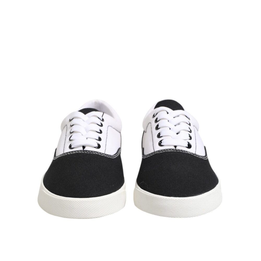 Dolce & Gabbana Dolce & Gabbana Black Cotton Canvas Lace Up Men Sneakers Sho Size US 6 / EU 39 - 2 Thumbnail